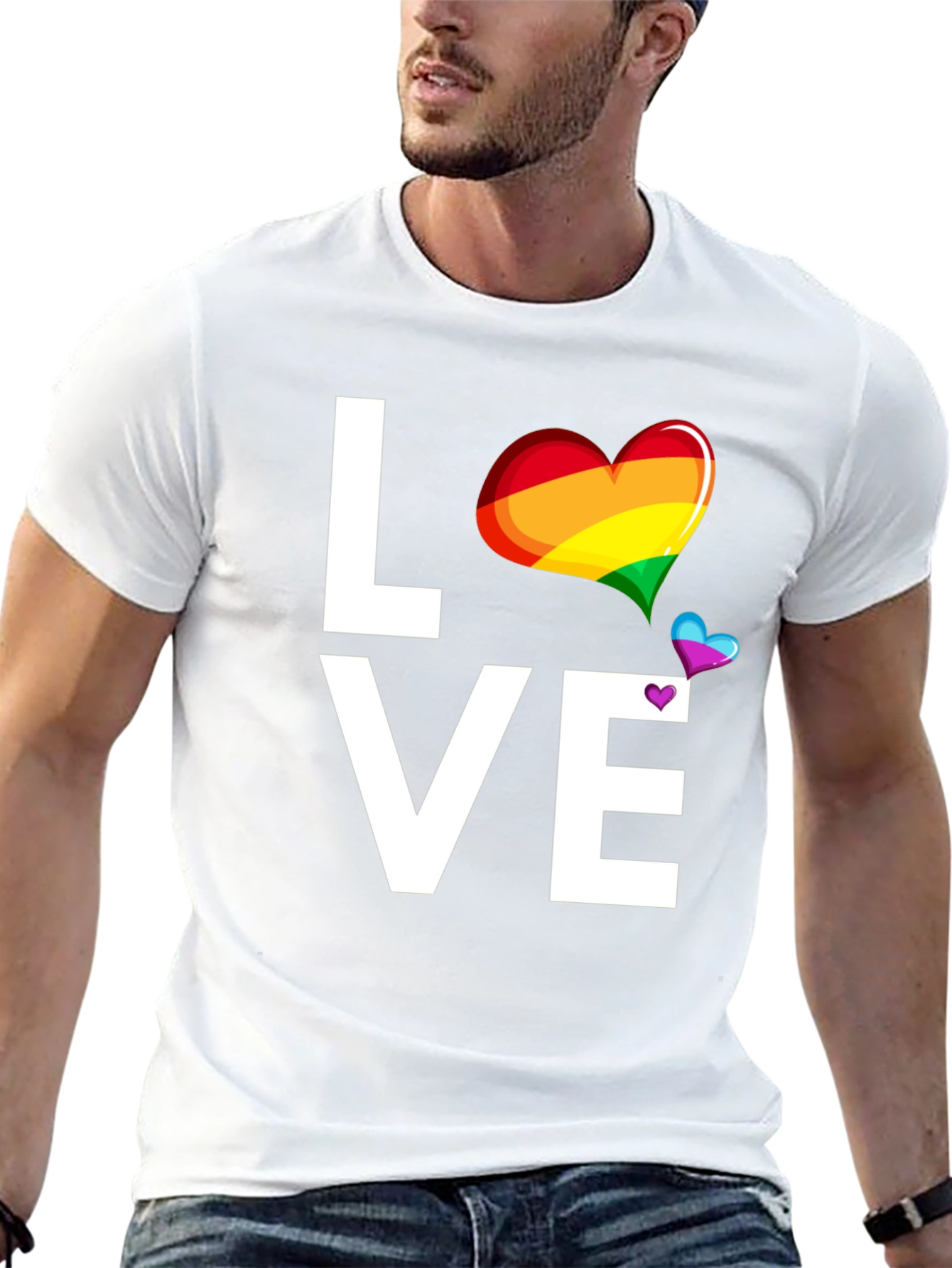 Love Rainbow Heart Graphic T-Shirt