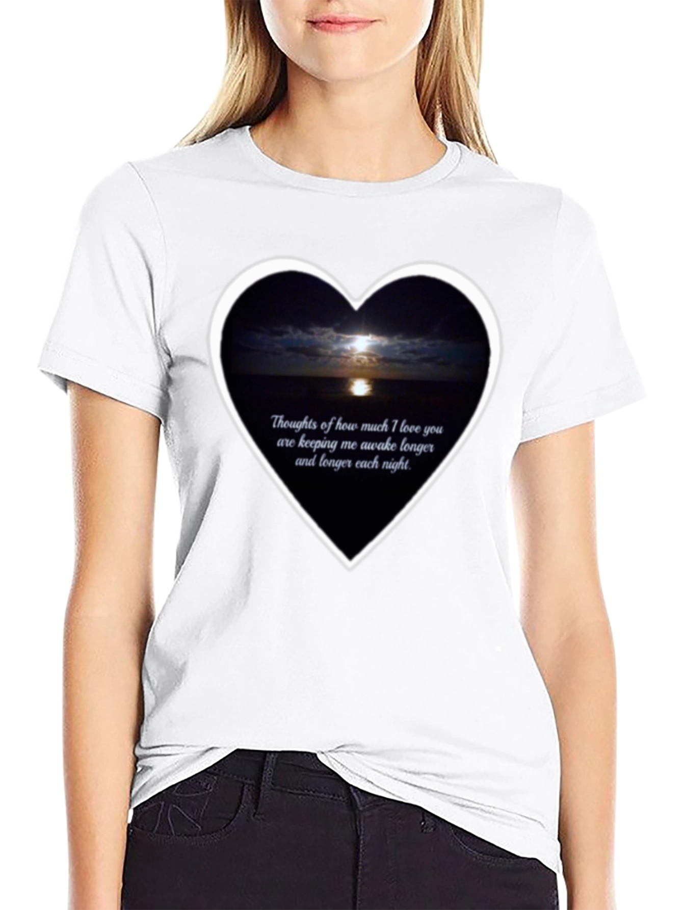 Romantic Moonlit Heart T-Shirt