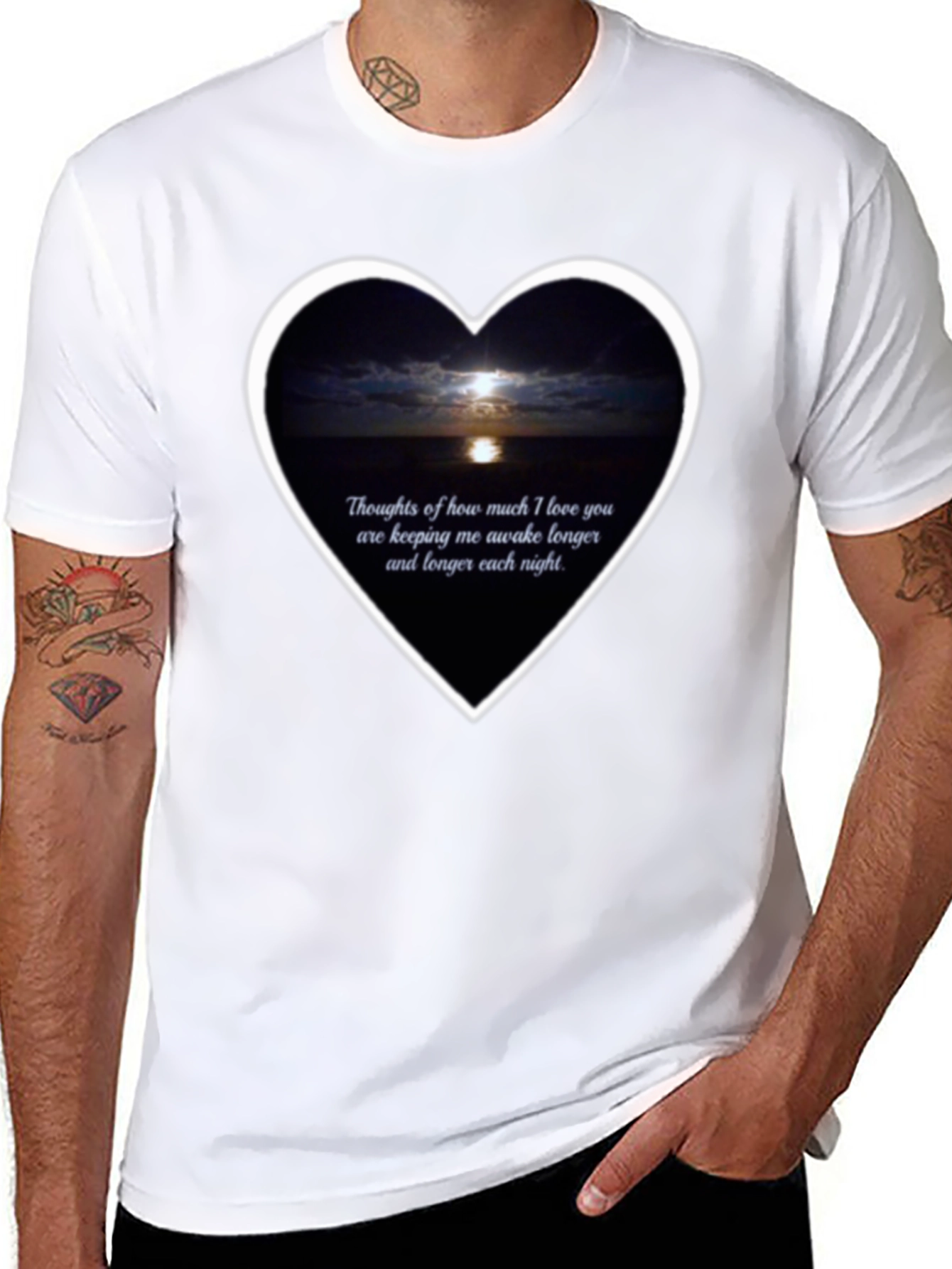 Romantic Moonlit Heart T-Shirt