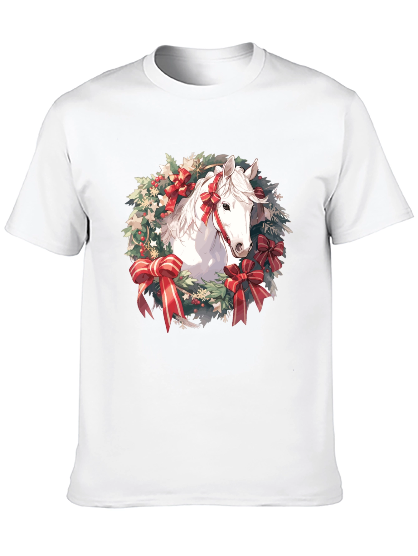Festive Horse Wreath Graphic Tee