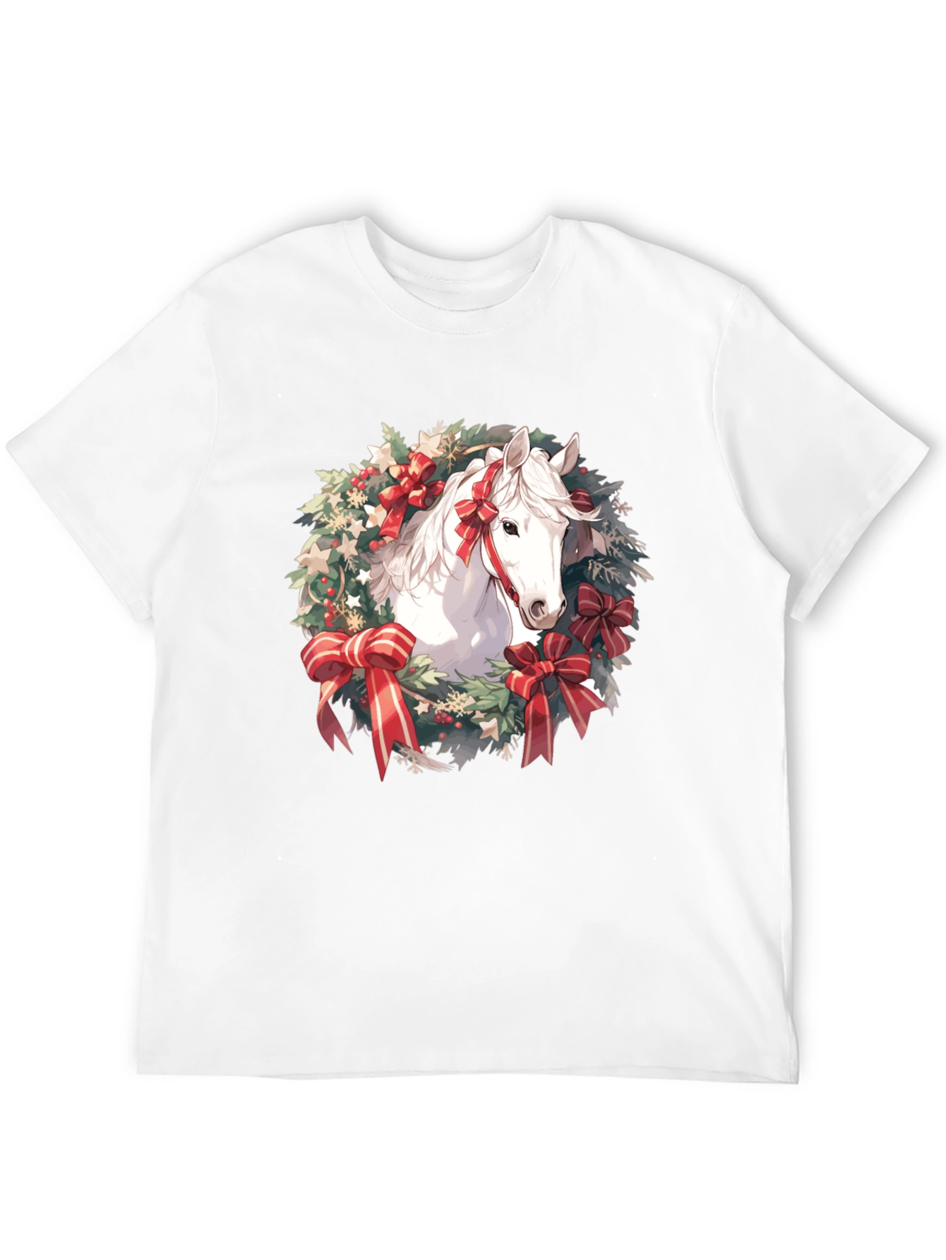 Festive Horse Wreath Graphic Tee