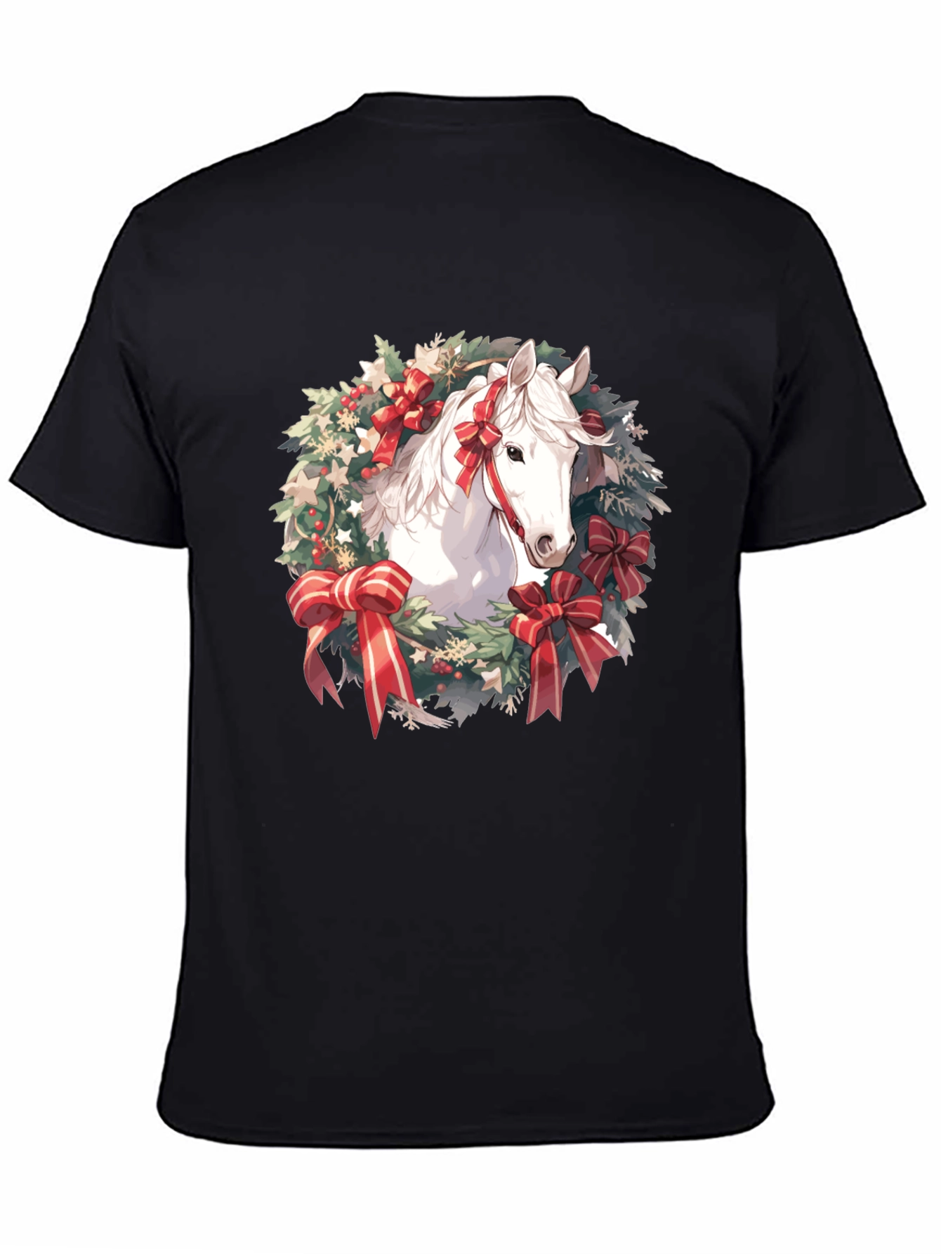 Festive Horse Wreath Graphic Tee