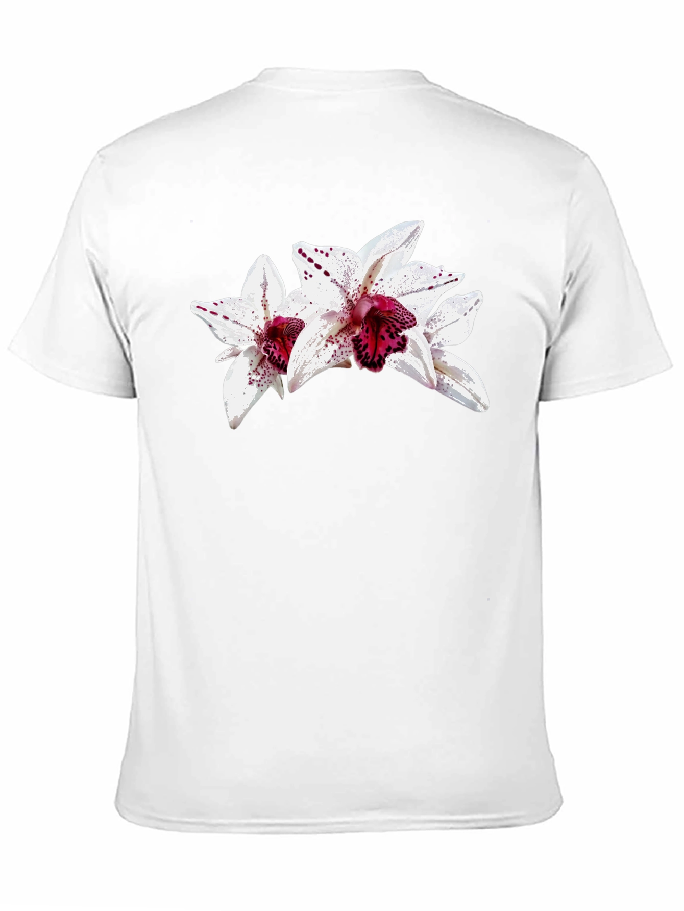 Floral Orchid Graphic Black T-Shirt