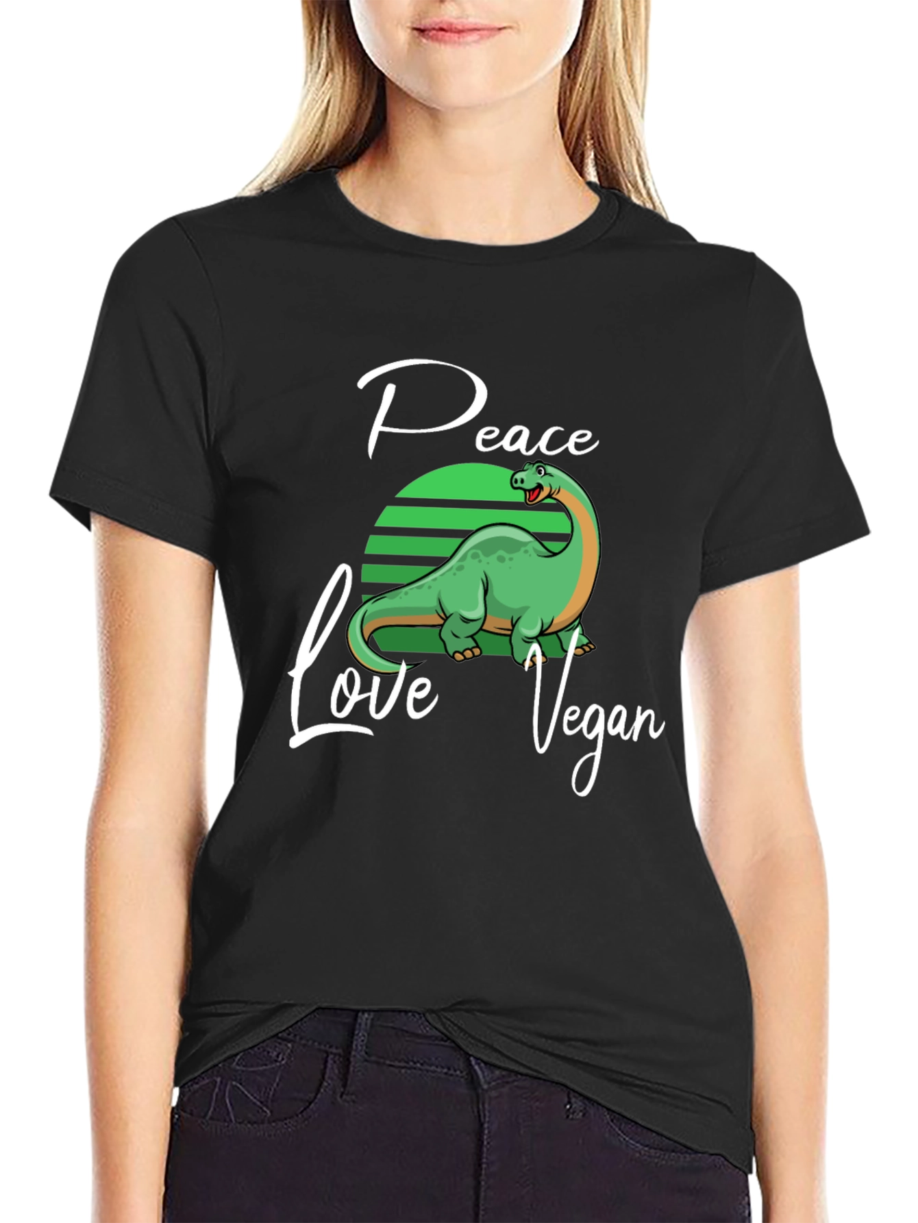 Peace Love Vegan Dinosaur T-Shirt
