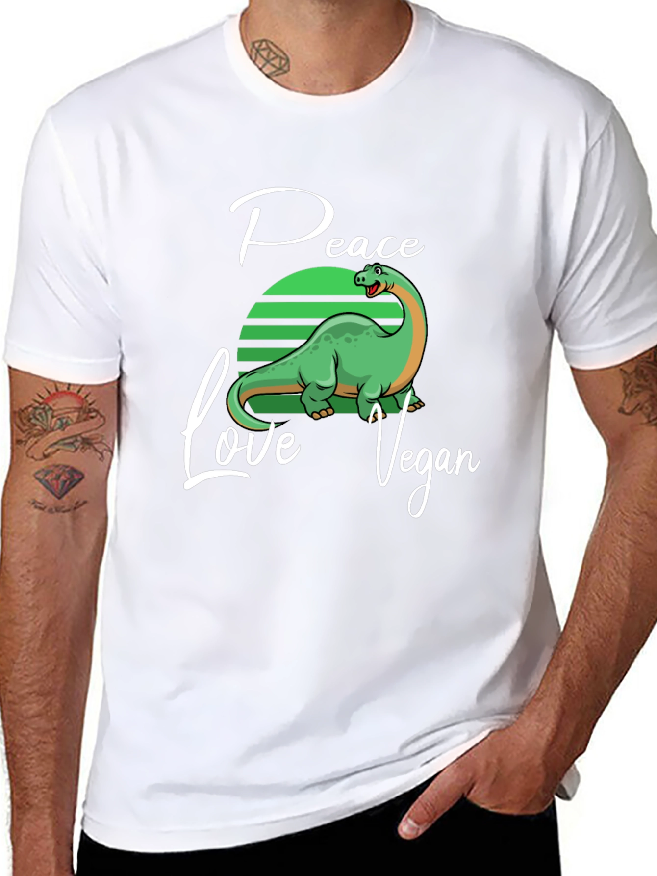 Peace Love Vegan Dinosaur T-Shirt