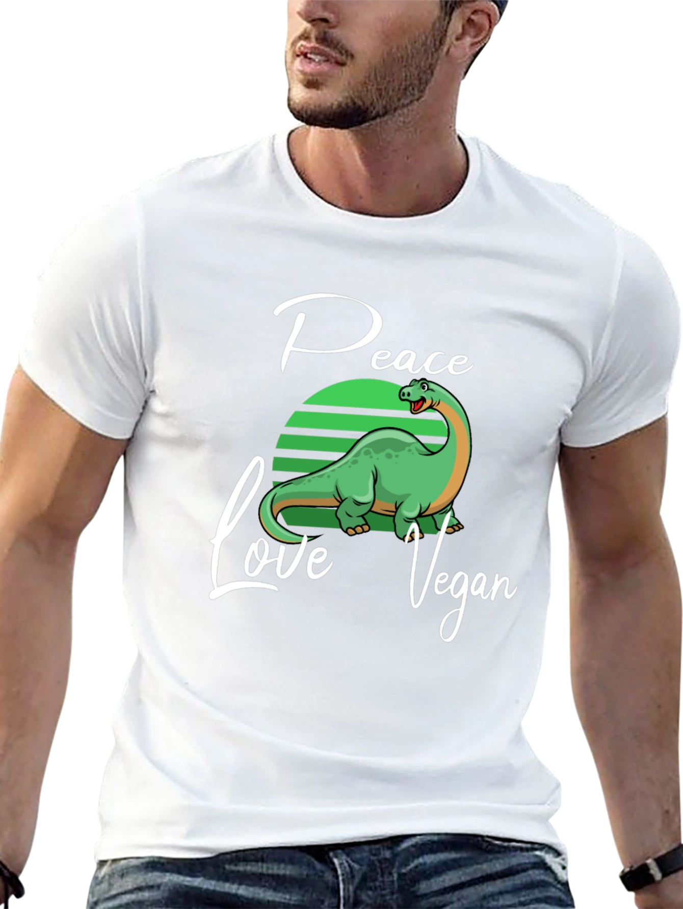 Peace Love Vegan Dinosaur T-Shirt
