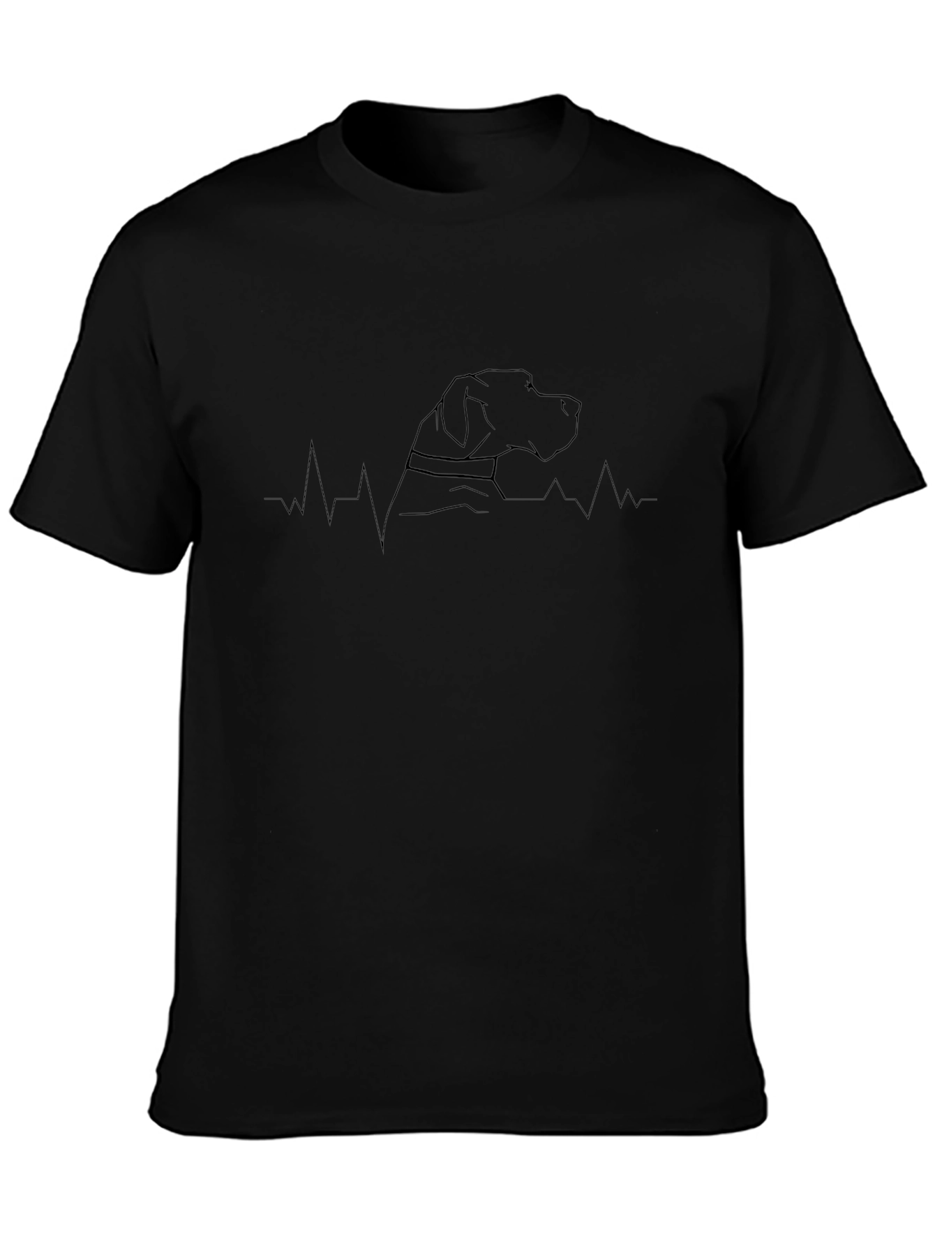 Dog Heartbeat T-Shirt - Black
