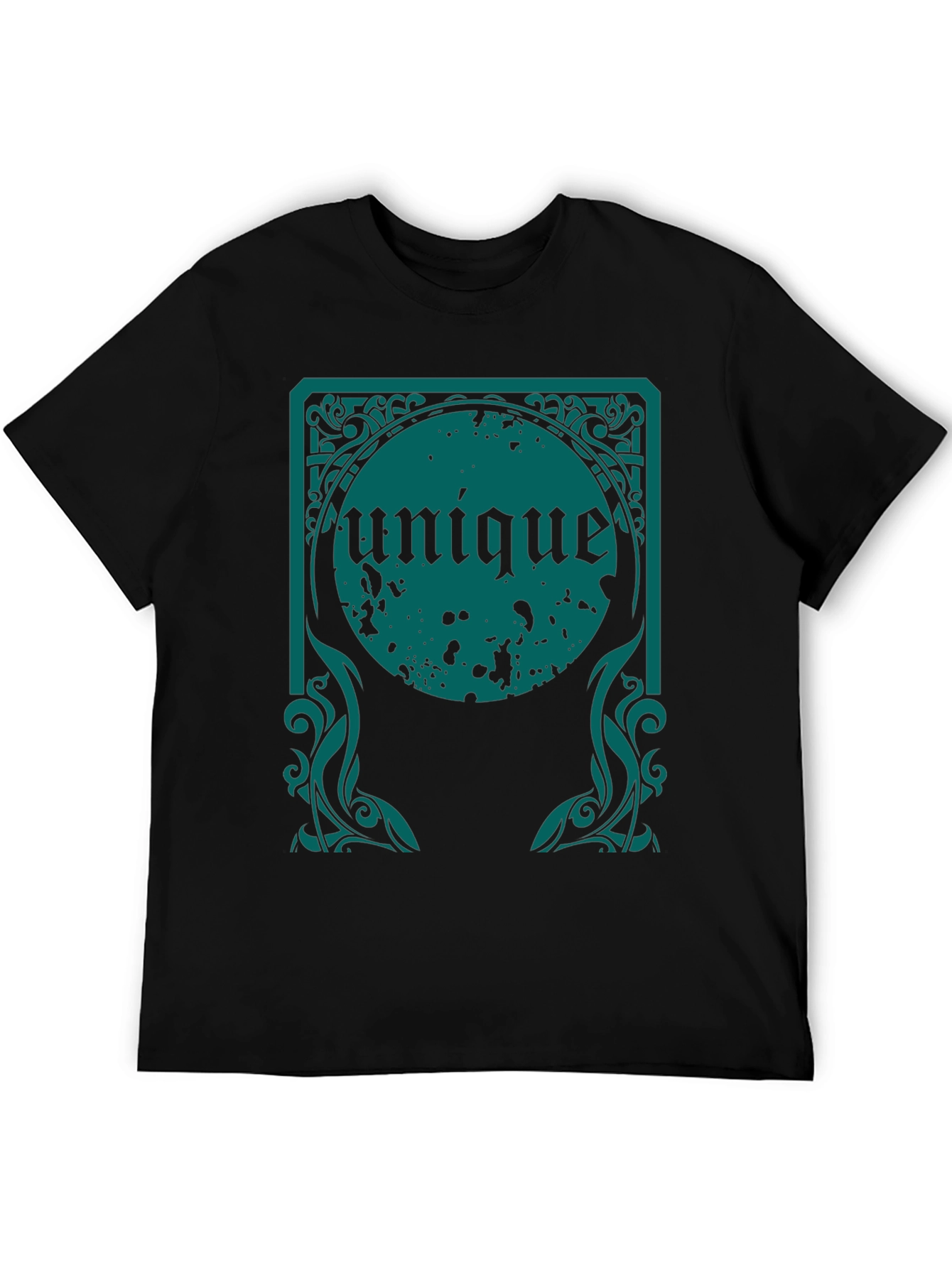 Unique Graphic Tee - Black Cotton Comfort