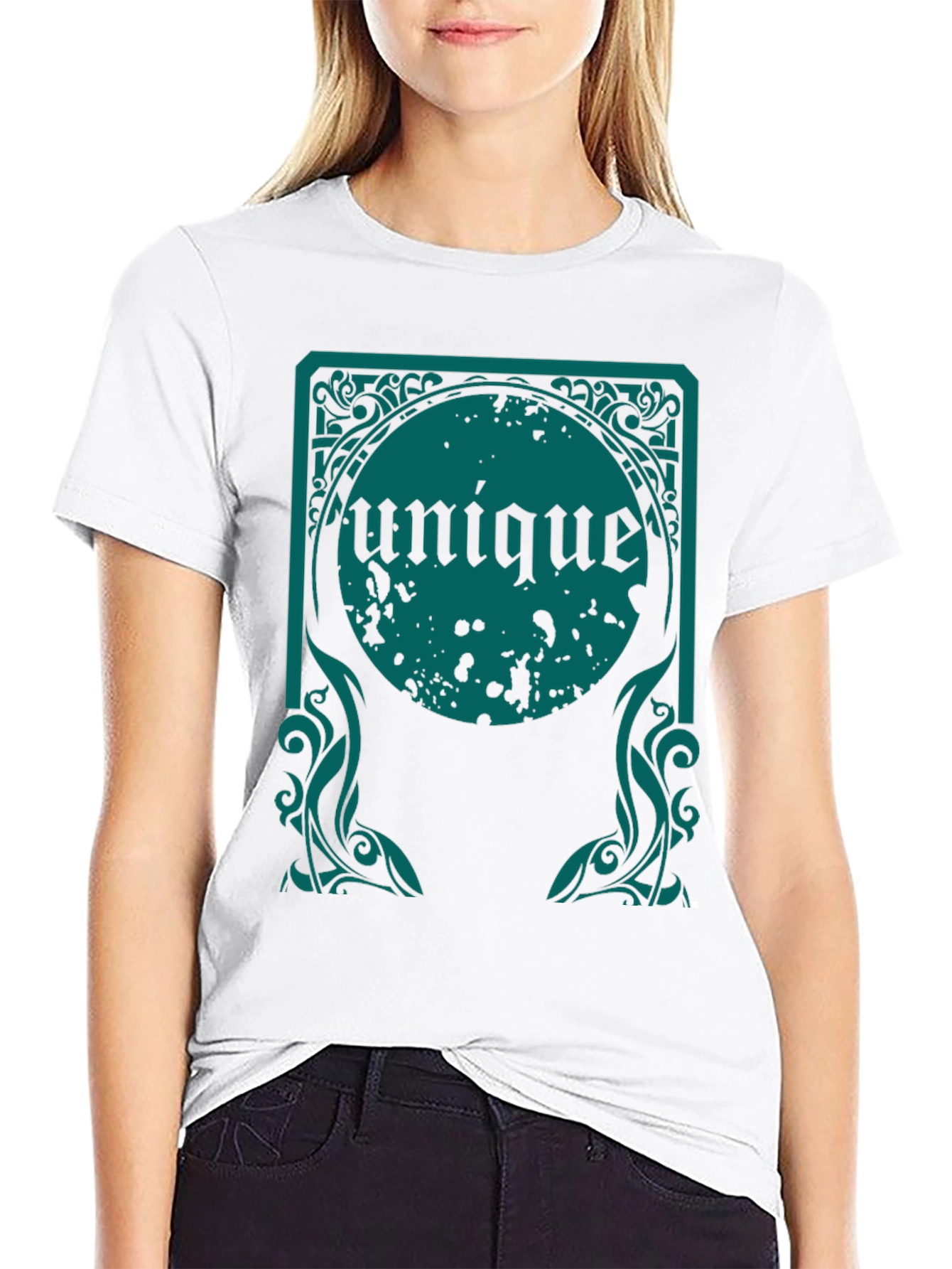 Unique Graphic Tee - Black Cotton Comfort