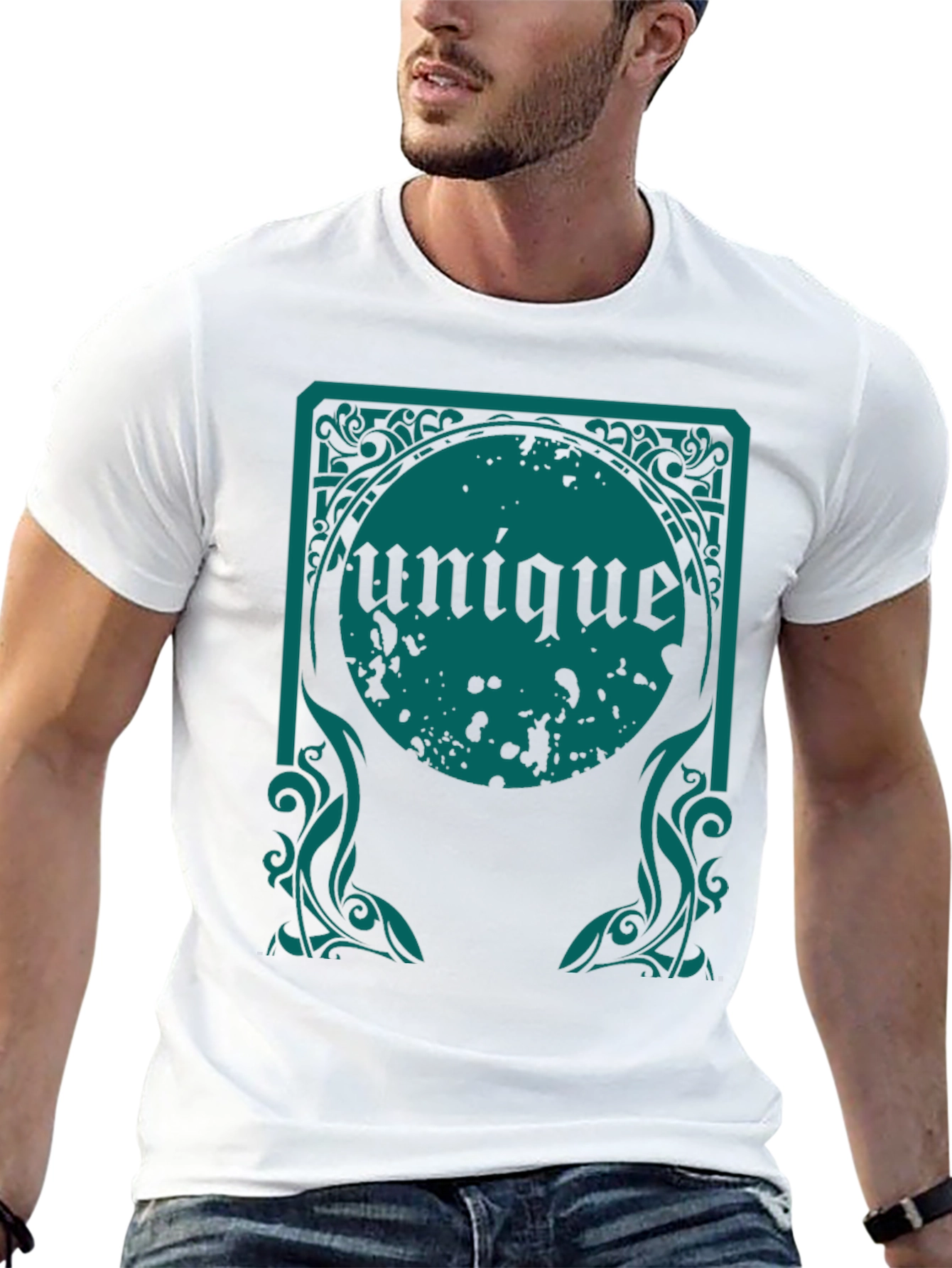 Unique Graphic Tee - Black Cotton Comfort