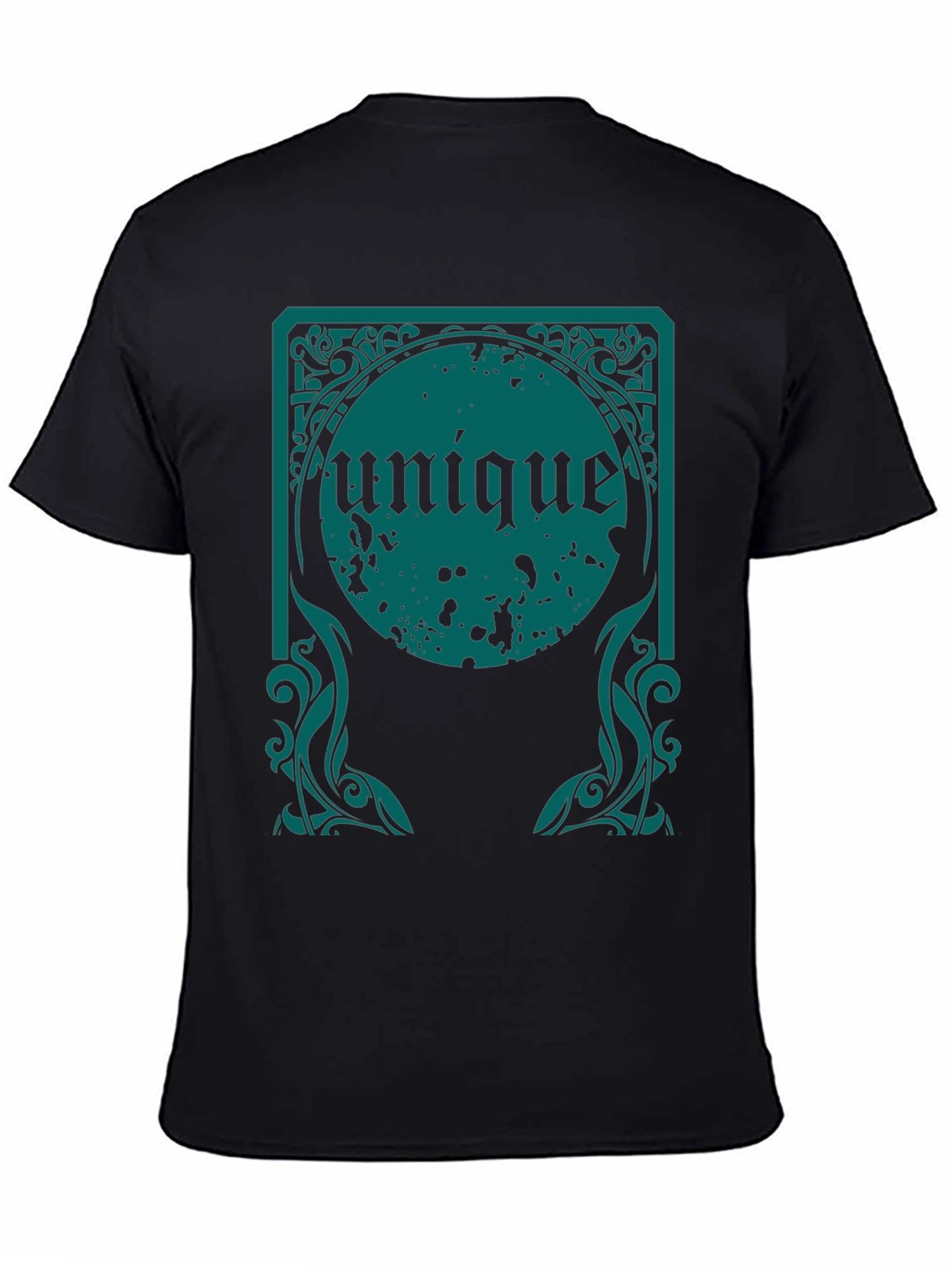 Unique Graphic Tee - Black Cotton Comfort