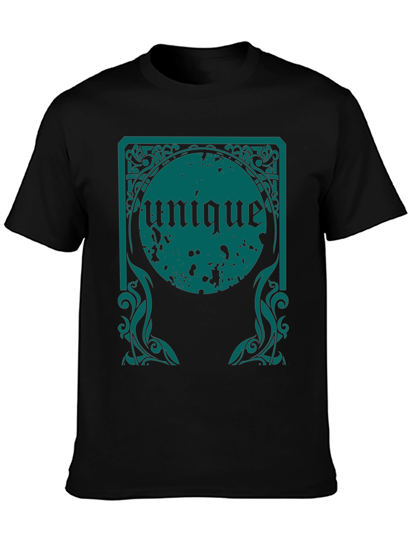 Unique Graphic Tee - Black Cotton Comfort