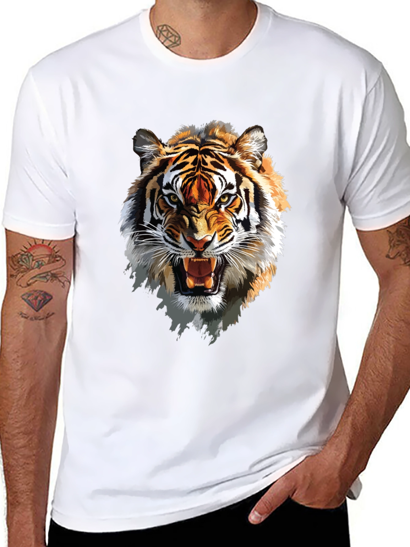 Roaring Tiger Graphic T-Shirt - Fierce Animal Print Tee
