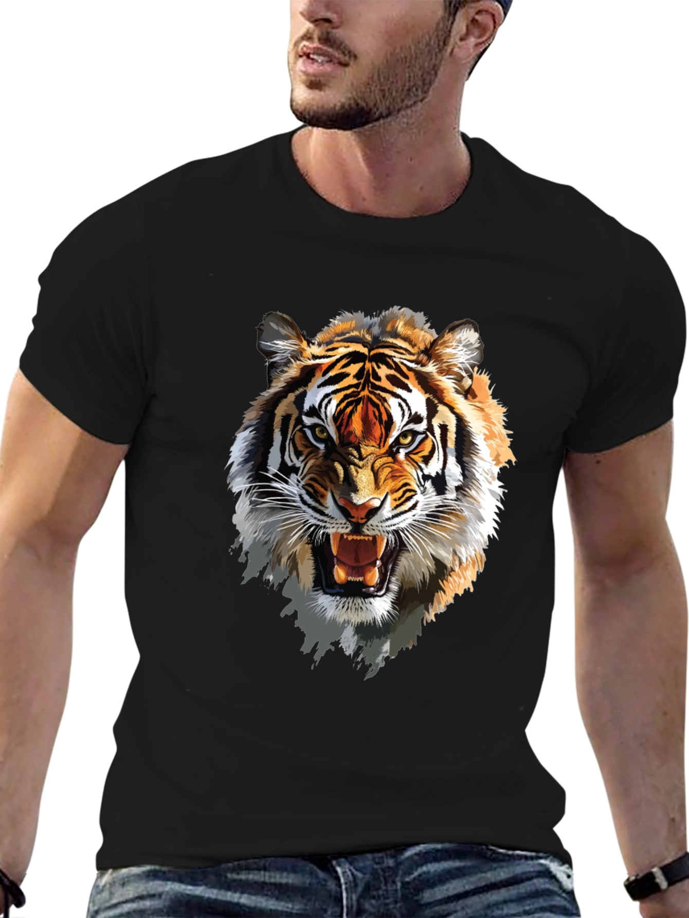 Roaring Tiger Graphic T-Shirt - Fierce Animal Print Tee