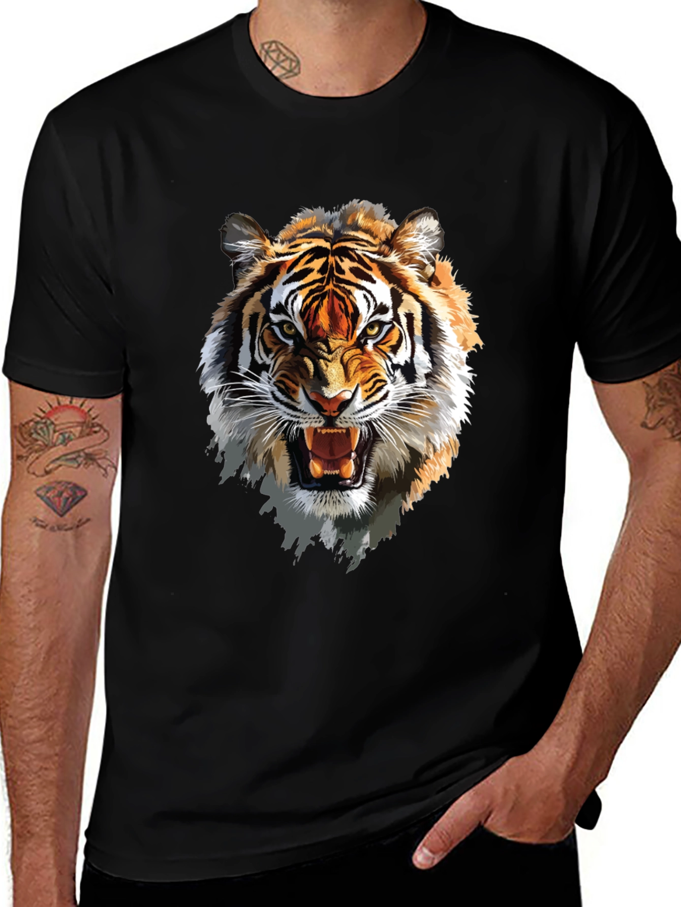 Roaring Tiger Graphic T-Shirt - Fierce Animal Print Tee