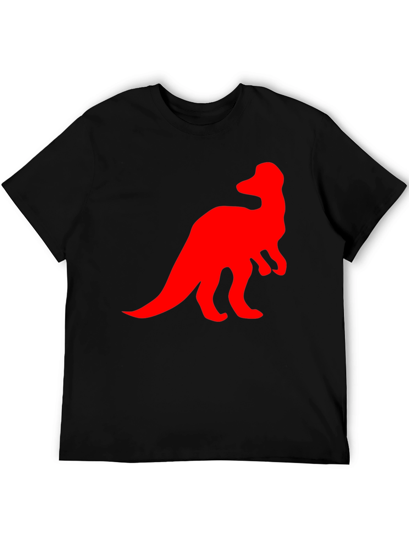 Dinosaur Graphic Tee - Casual Black T-Shirt