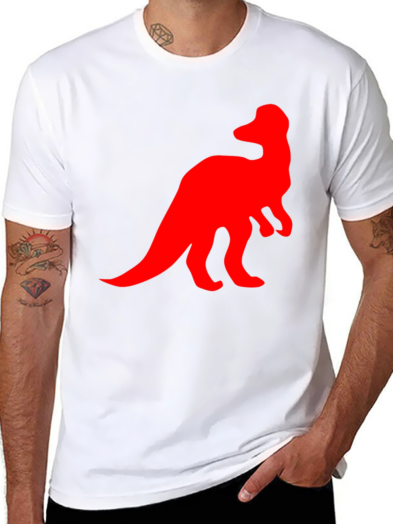 Dinosaur Graphic Tee - Casual Black T-Shirt