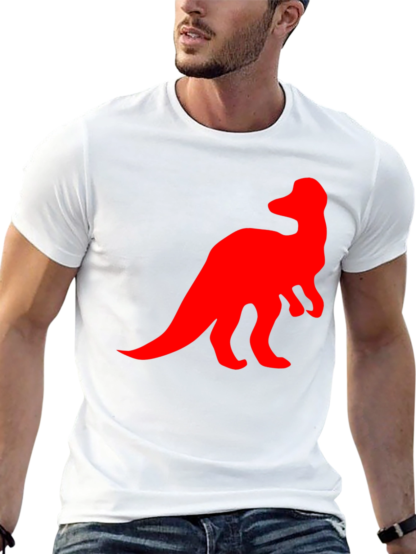 Dinosaur Graphic Tee - Casual Black T-Shirt