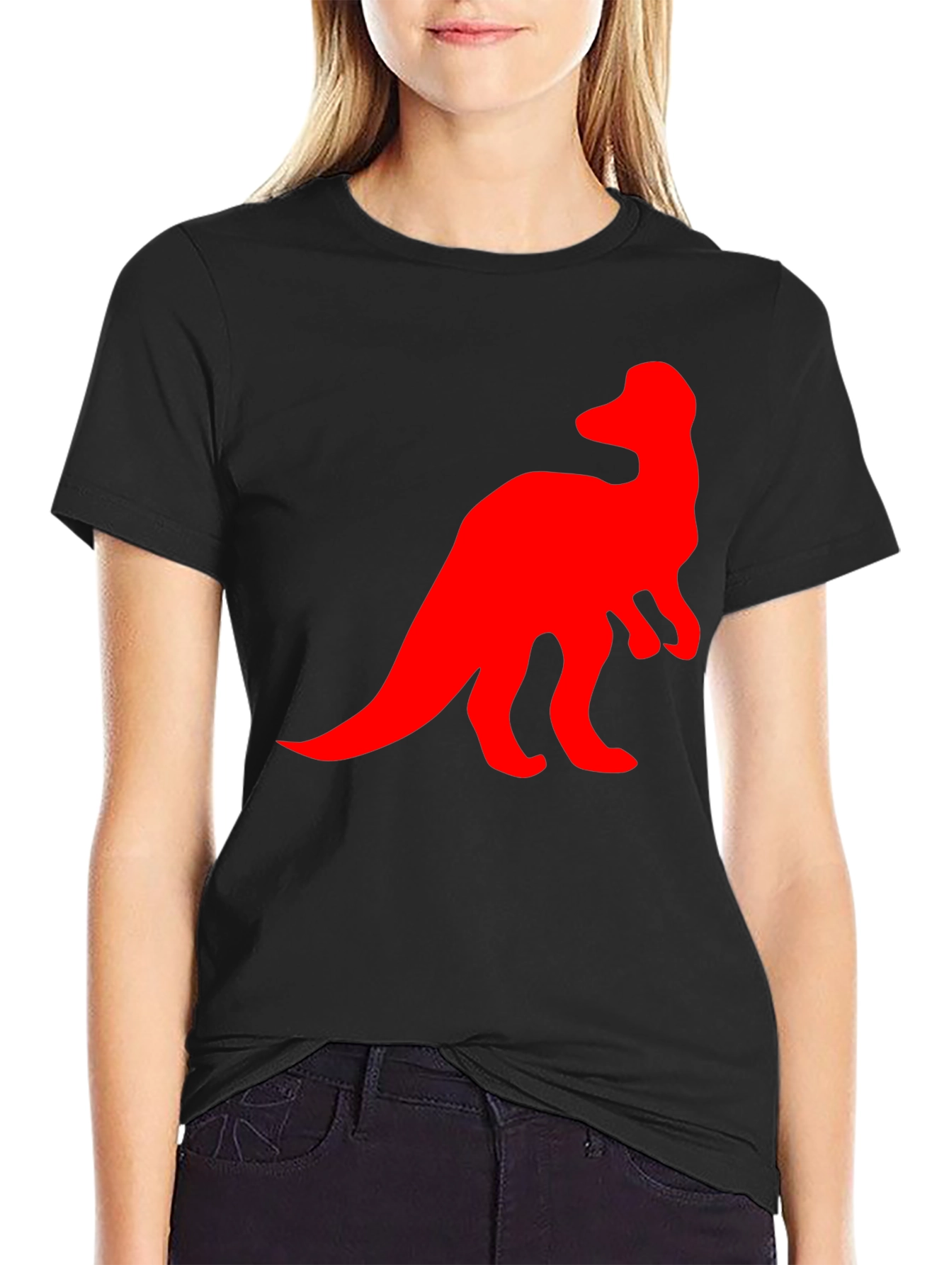 Dinosaur Graphic Tee - Casual Black T-Shirt
