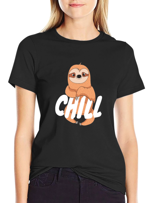 Chill Sloth Graphic T-Shirt - Relaxed Style