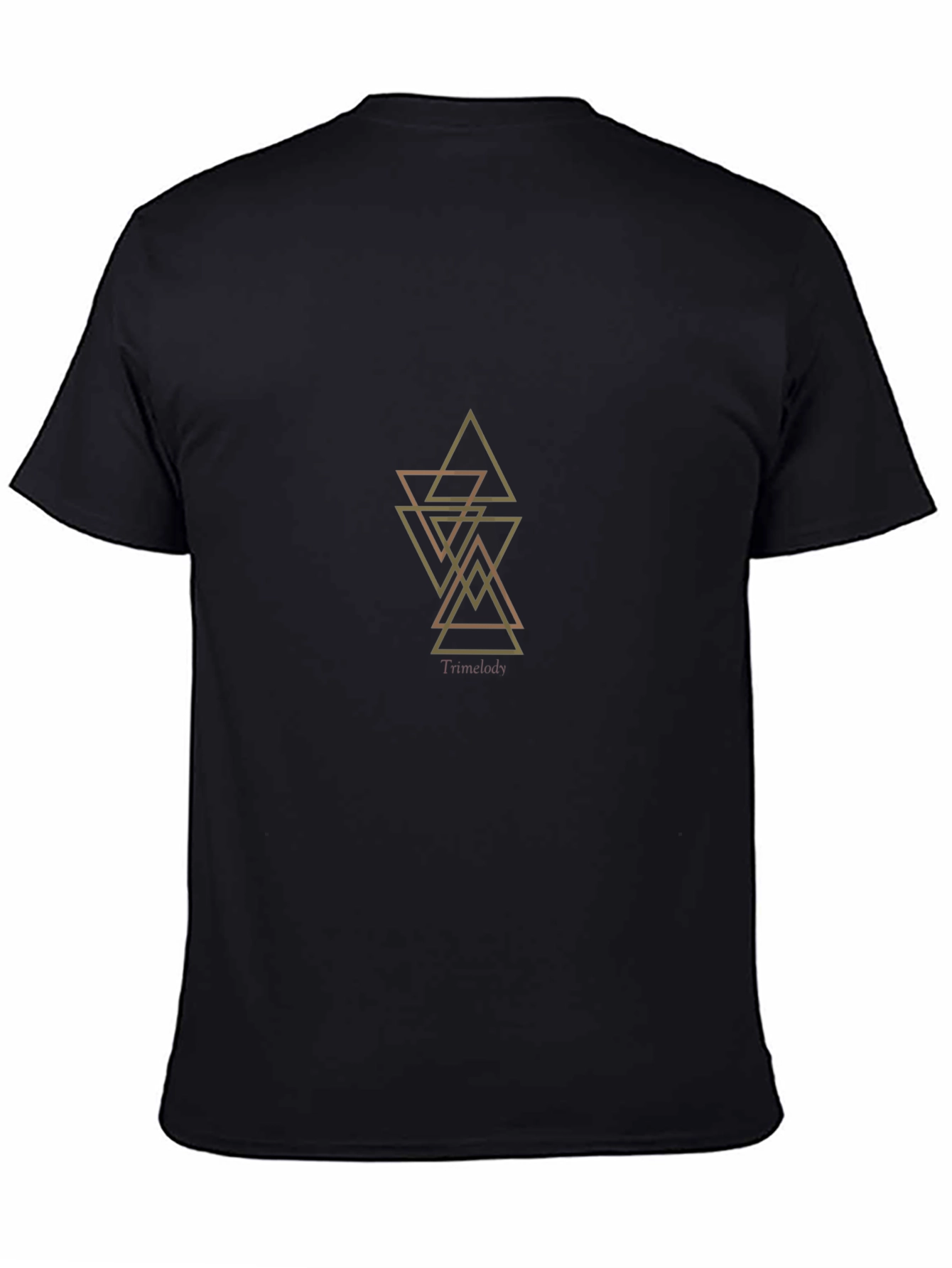 Geometric Triangles Graphic Tee - Black Cotton Blend