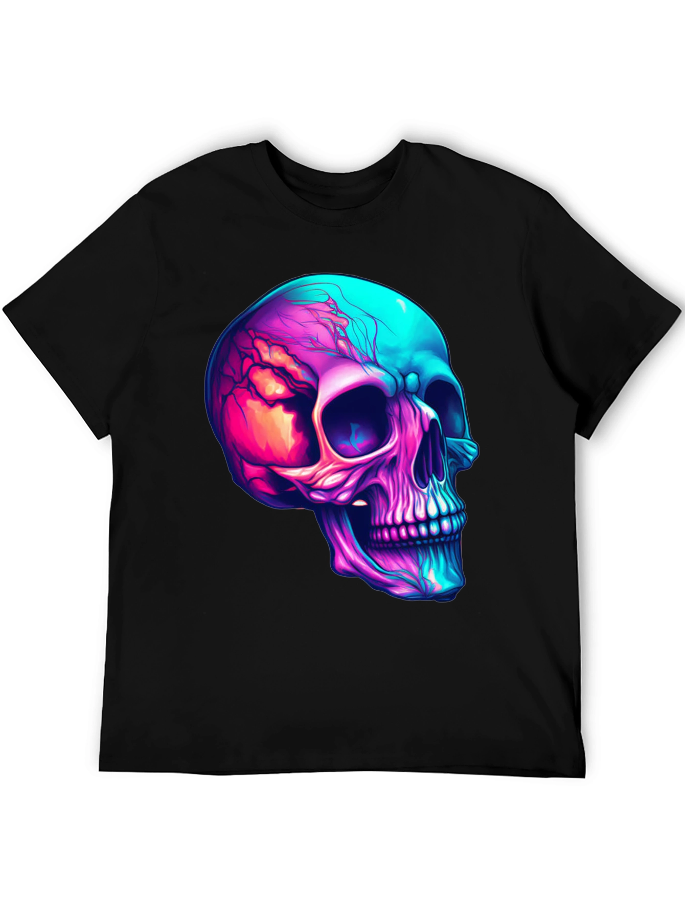 Vibrant Skull Graphic Tee - Cool Neon Skull T-Shirt