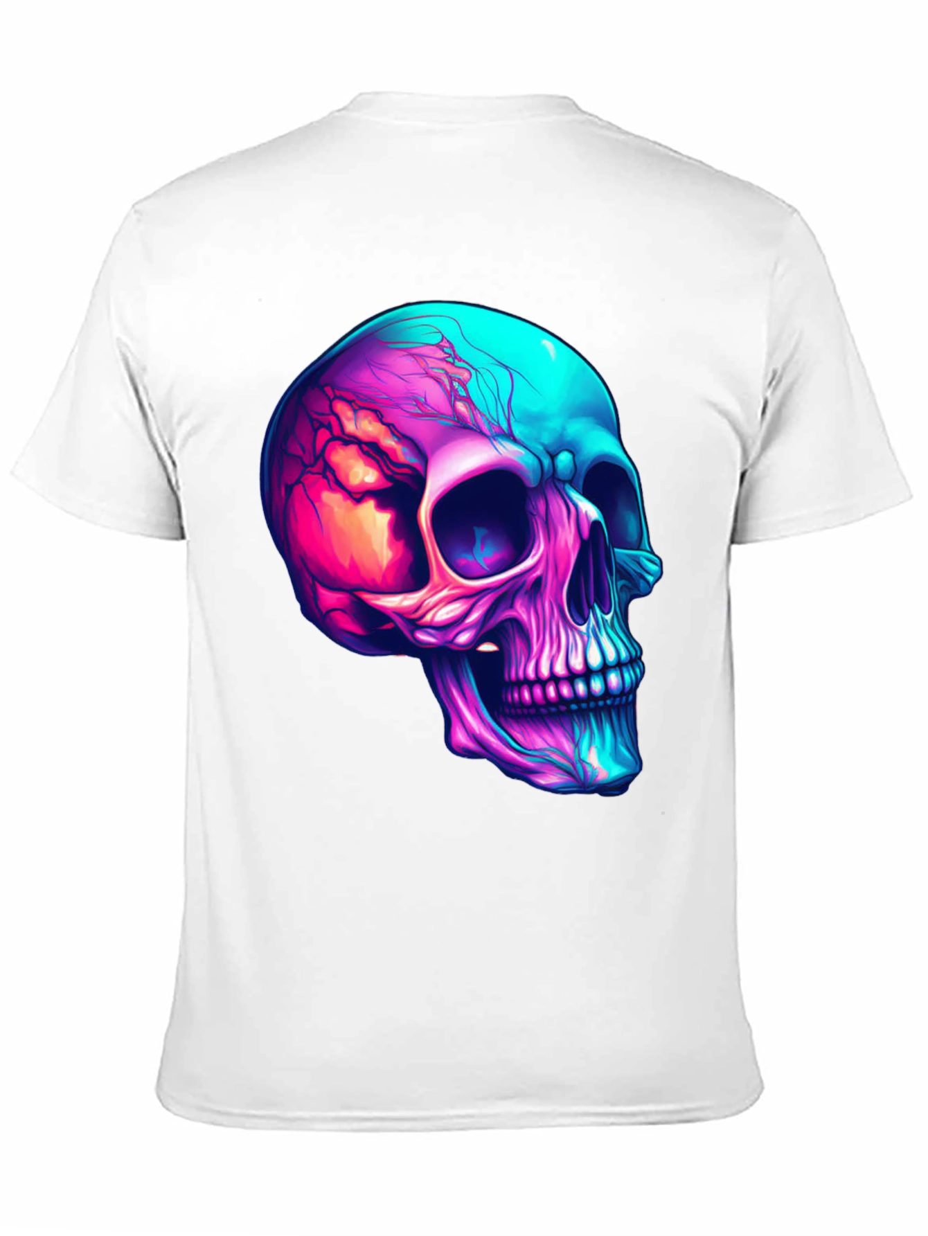 Vibrant Skull Graphic Tee - Cool Neon Skull T-Shirt