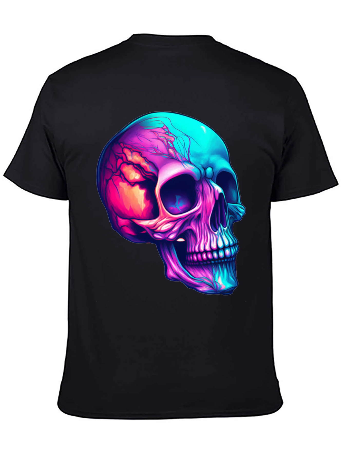Vibrant Skull Graphic Tee - Cool Neon Skull T-Shirt