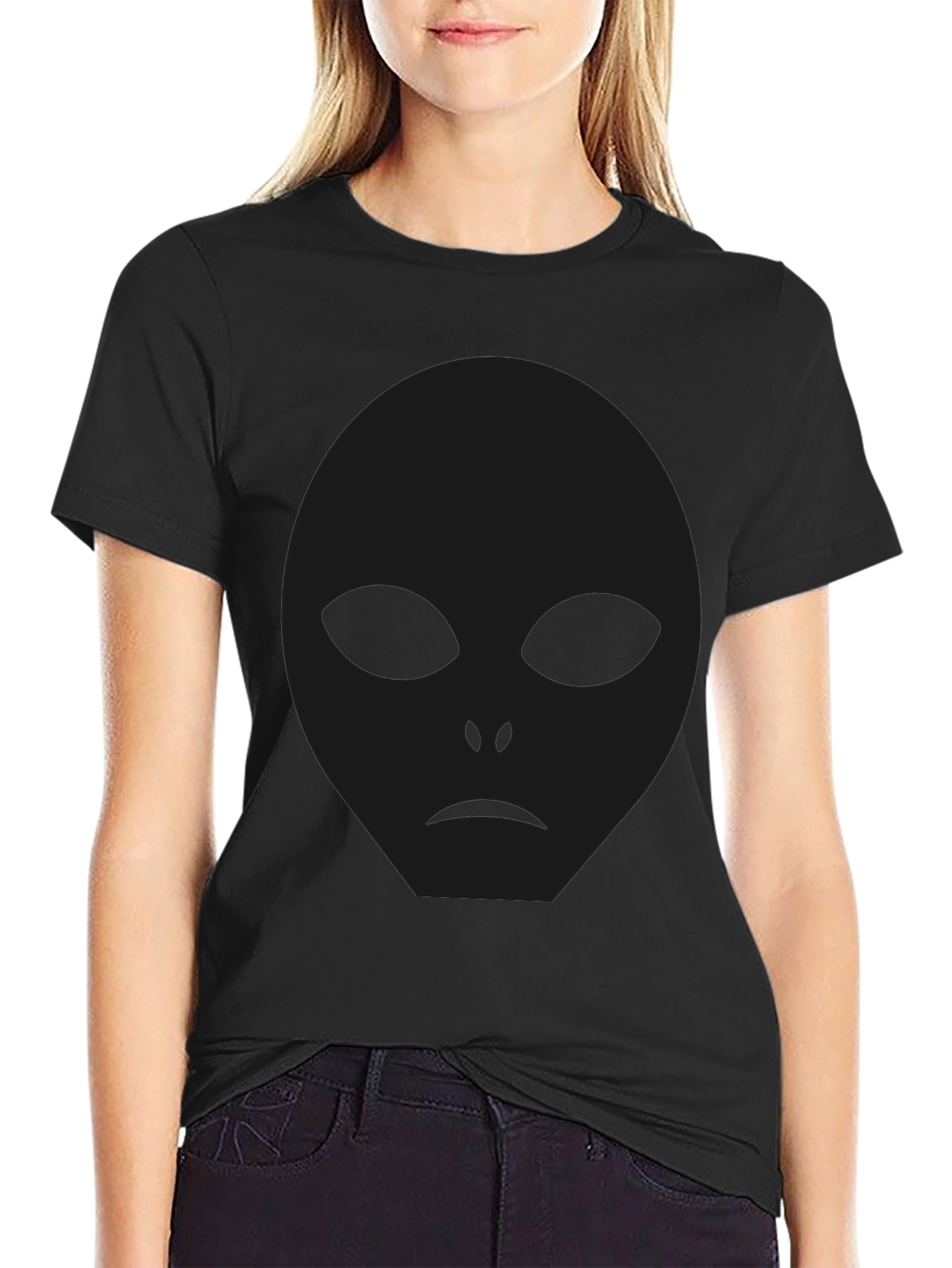 Mens Black Alien Graphic T-Shirt