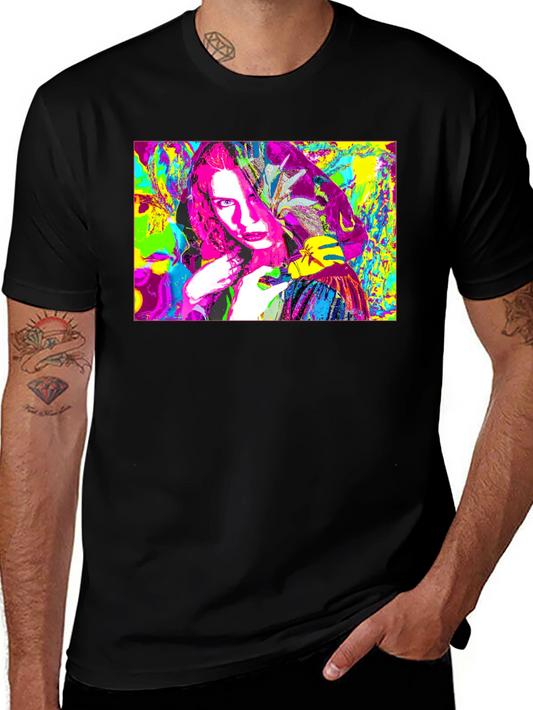 Abstract Pop Art Graphic Tee - Black Unisex T-Shirt