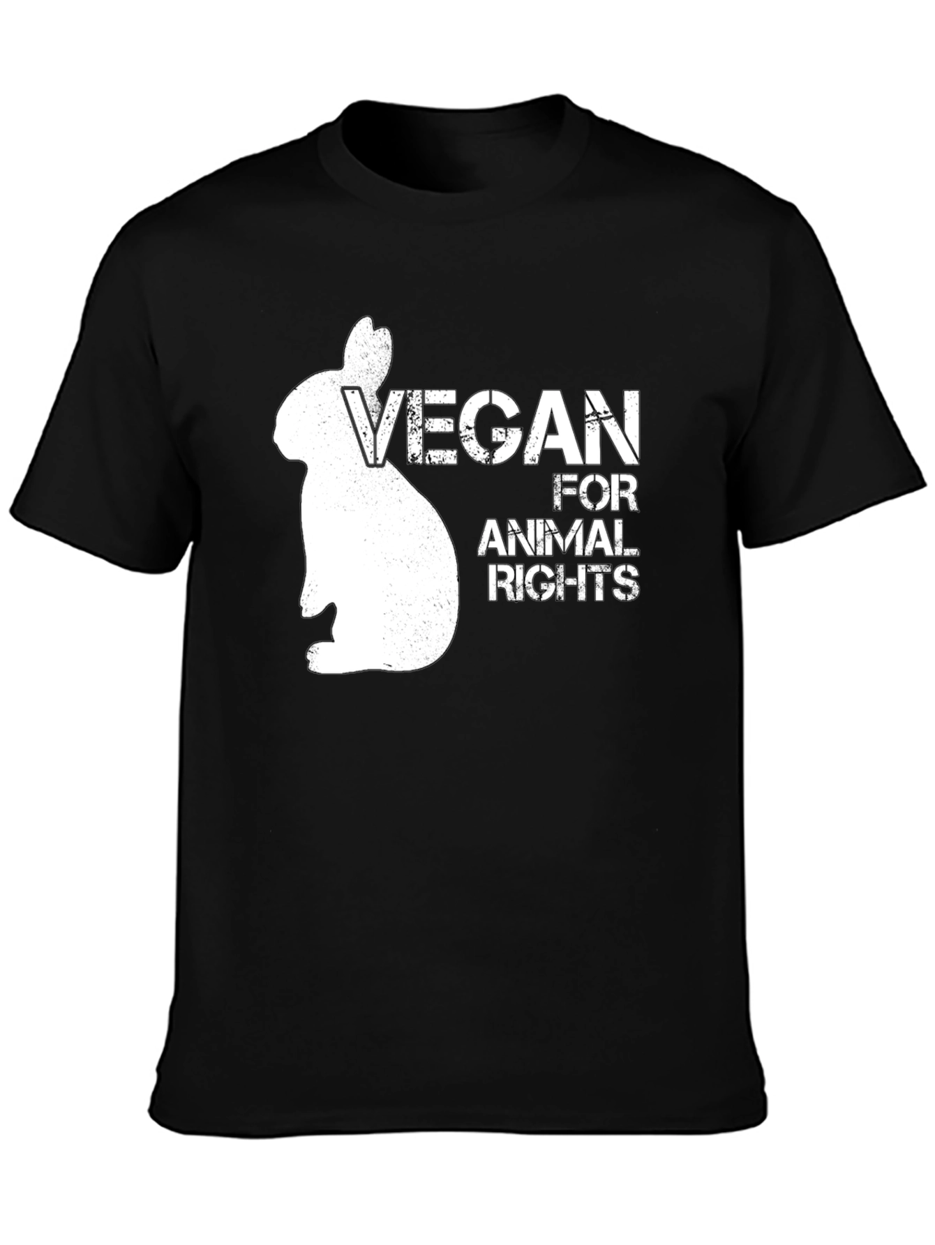 Vegan for Animal Rights Graphic T-Shirt - Black