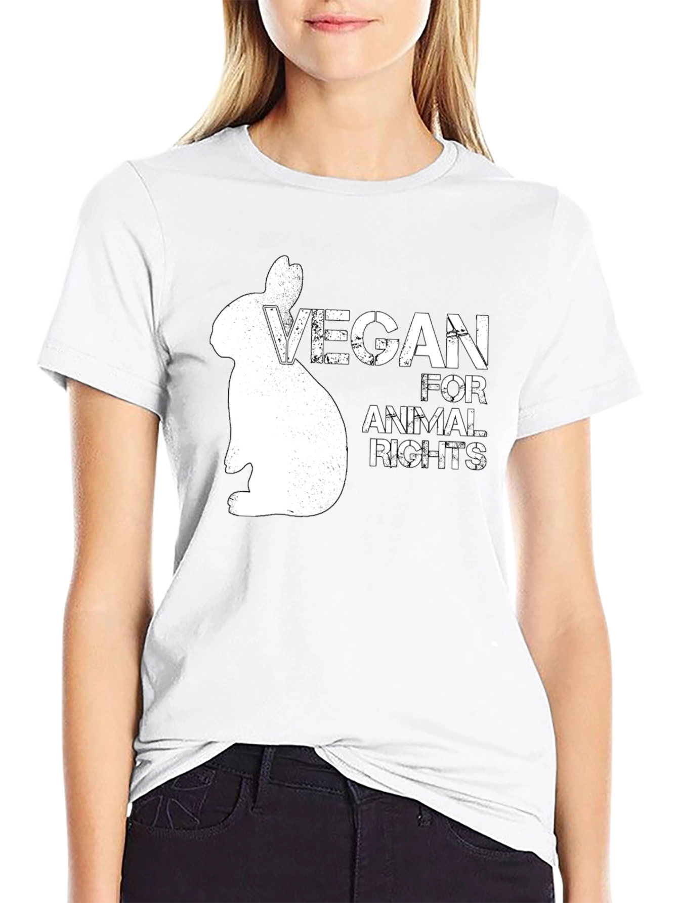 Vegan for Animal Rights Graphic T-Shirt - Black