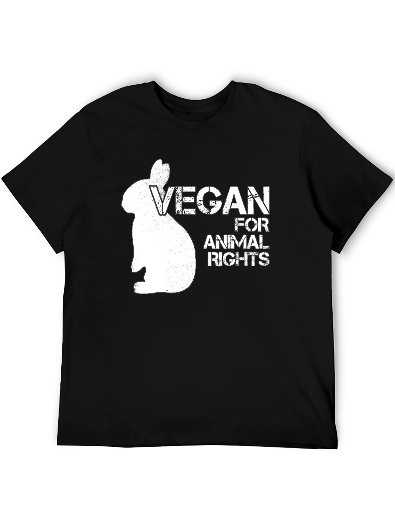 Vegan for Animal Rights Graphic T-Shirt - Black