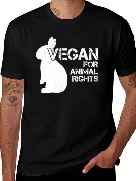 Vegan for Animal Rights Graphic T-Shirt - Black
