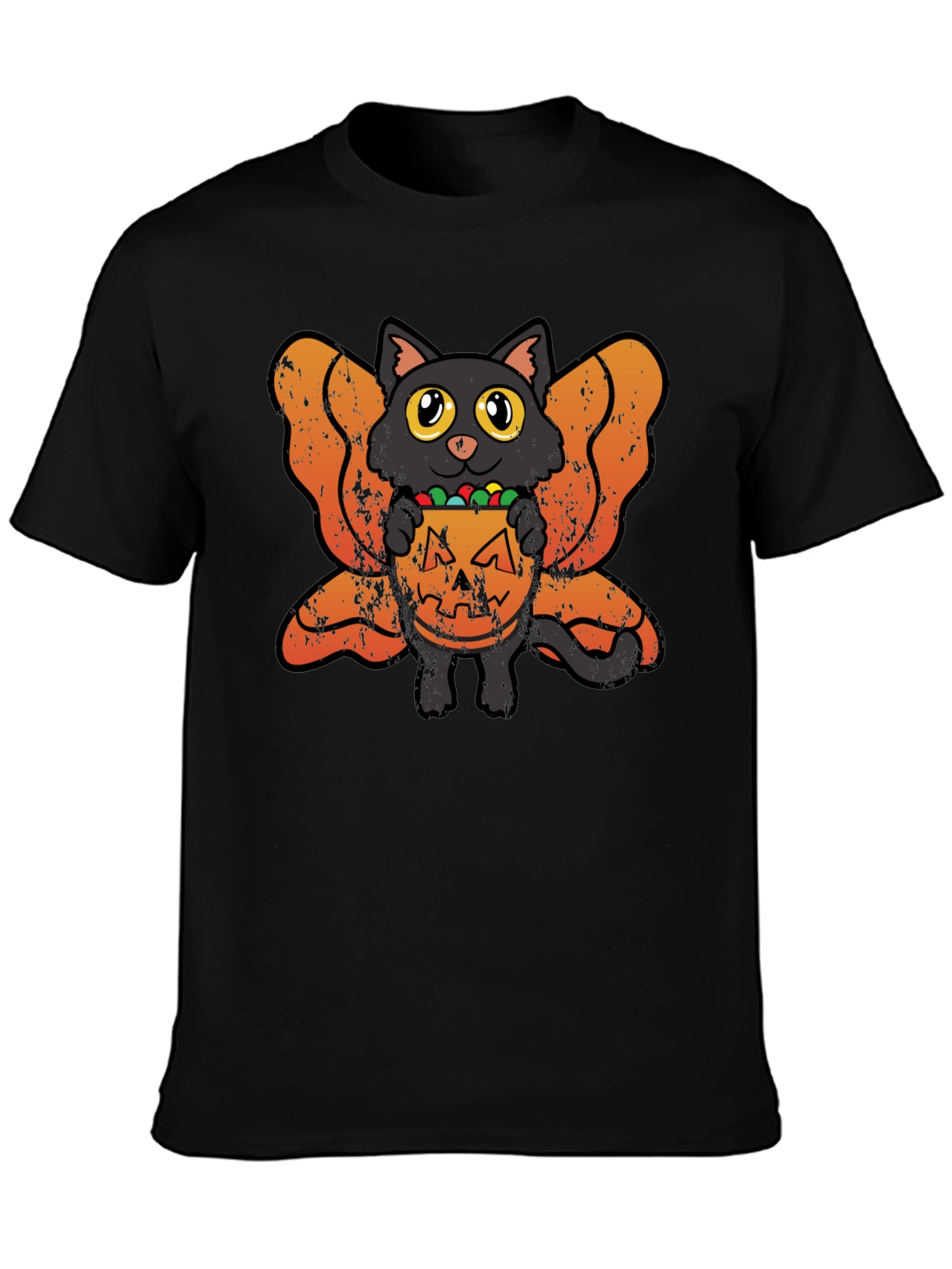 Halloween Cat T-Shirt - Pumpkin Candy Fairy