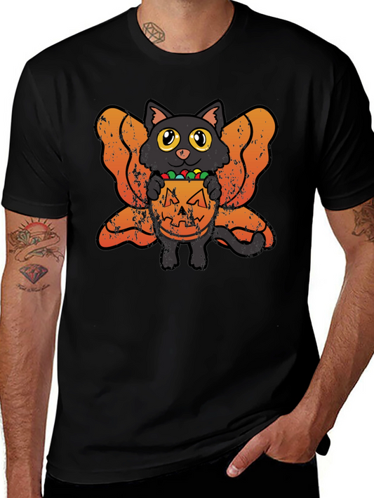 Halloween Cat T-Shirt - Pumpkin Candy Fairy