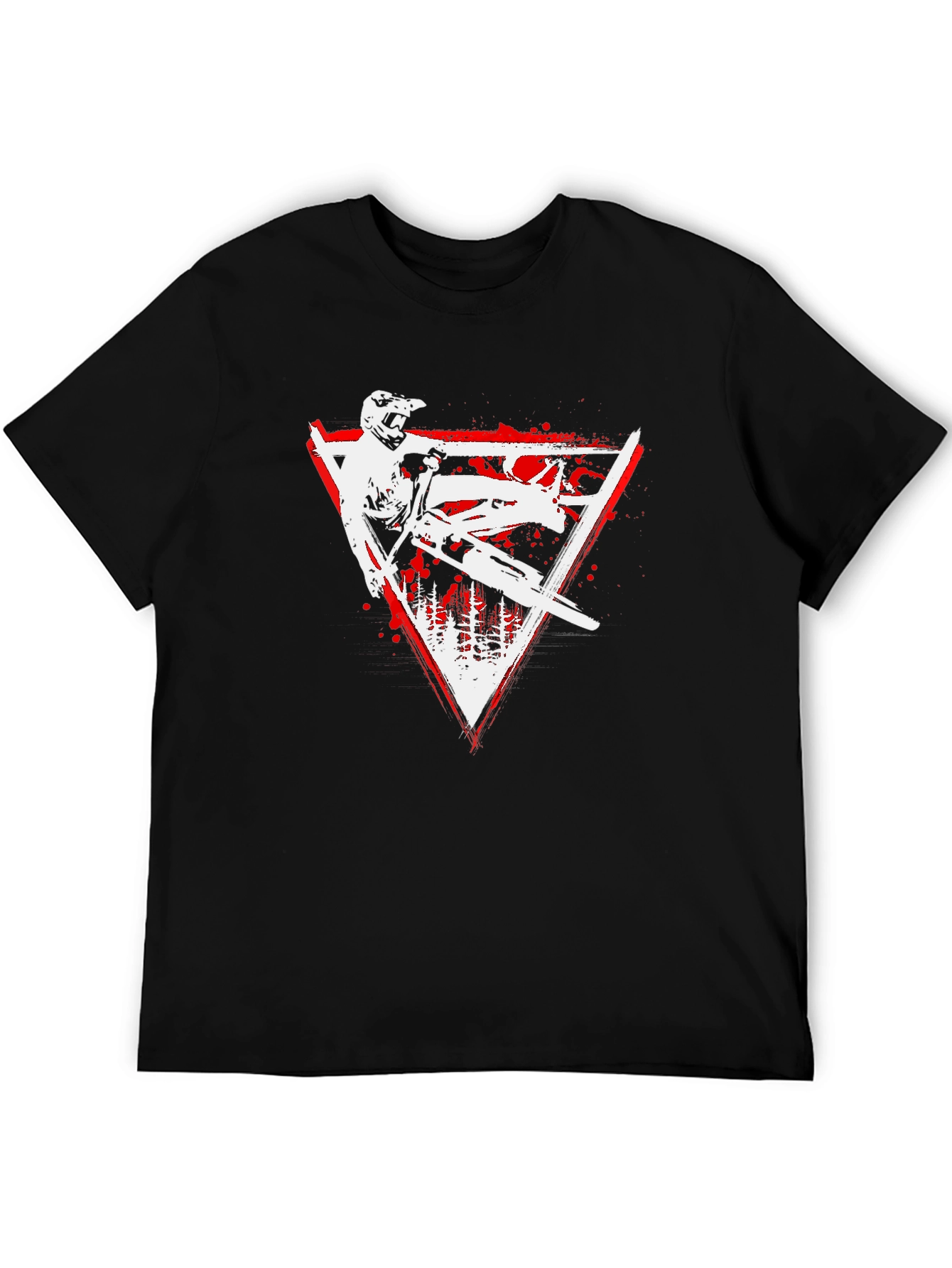 Mountain Biker Graphic Tee - Red Triangle Design