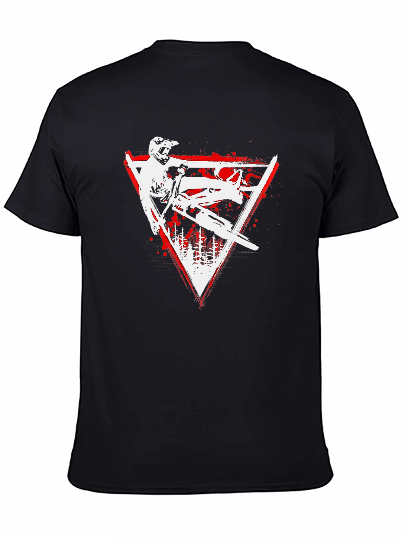 Mountain Biker Graphic Tee - Red Triangle Design