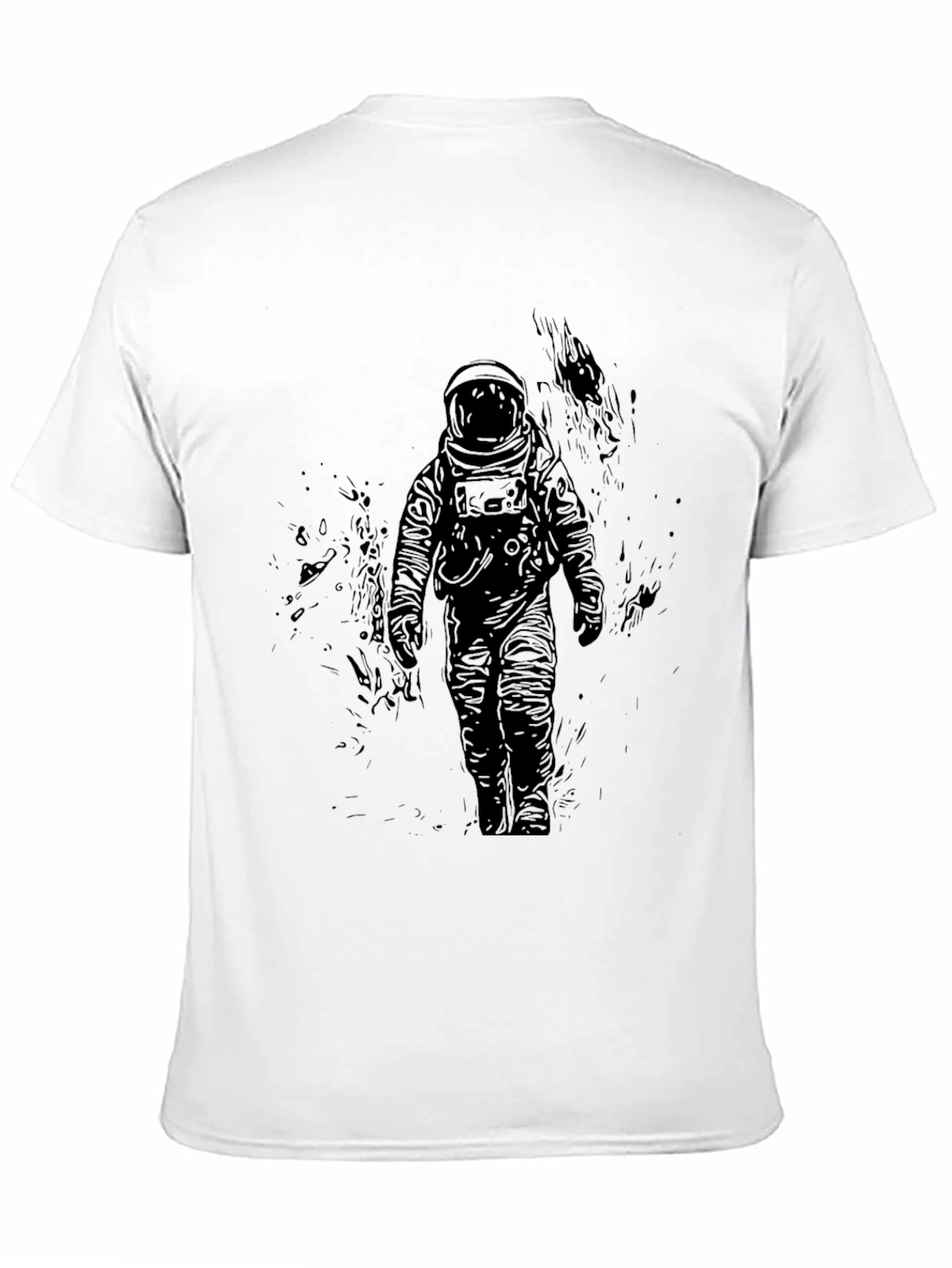 Astronaut Graphic Print Black T-Shirt