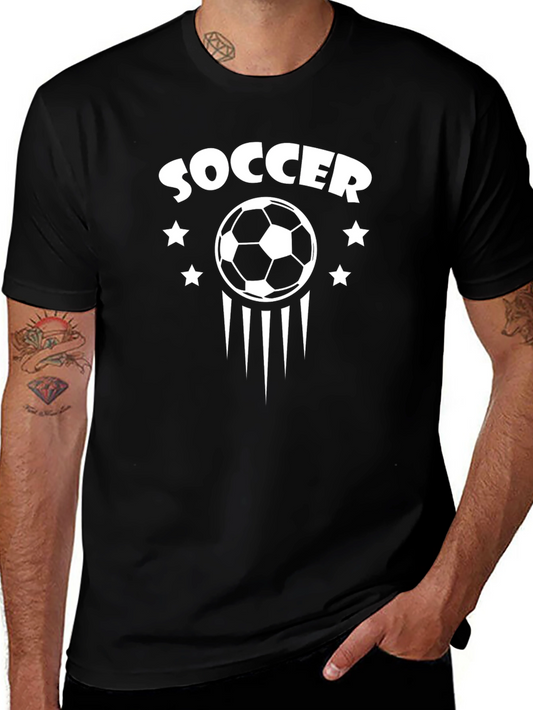 Soccer Graphic Tee - Black Cotton T-Shirt