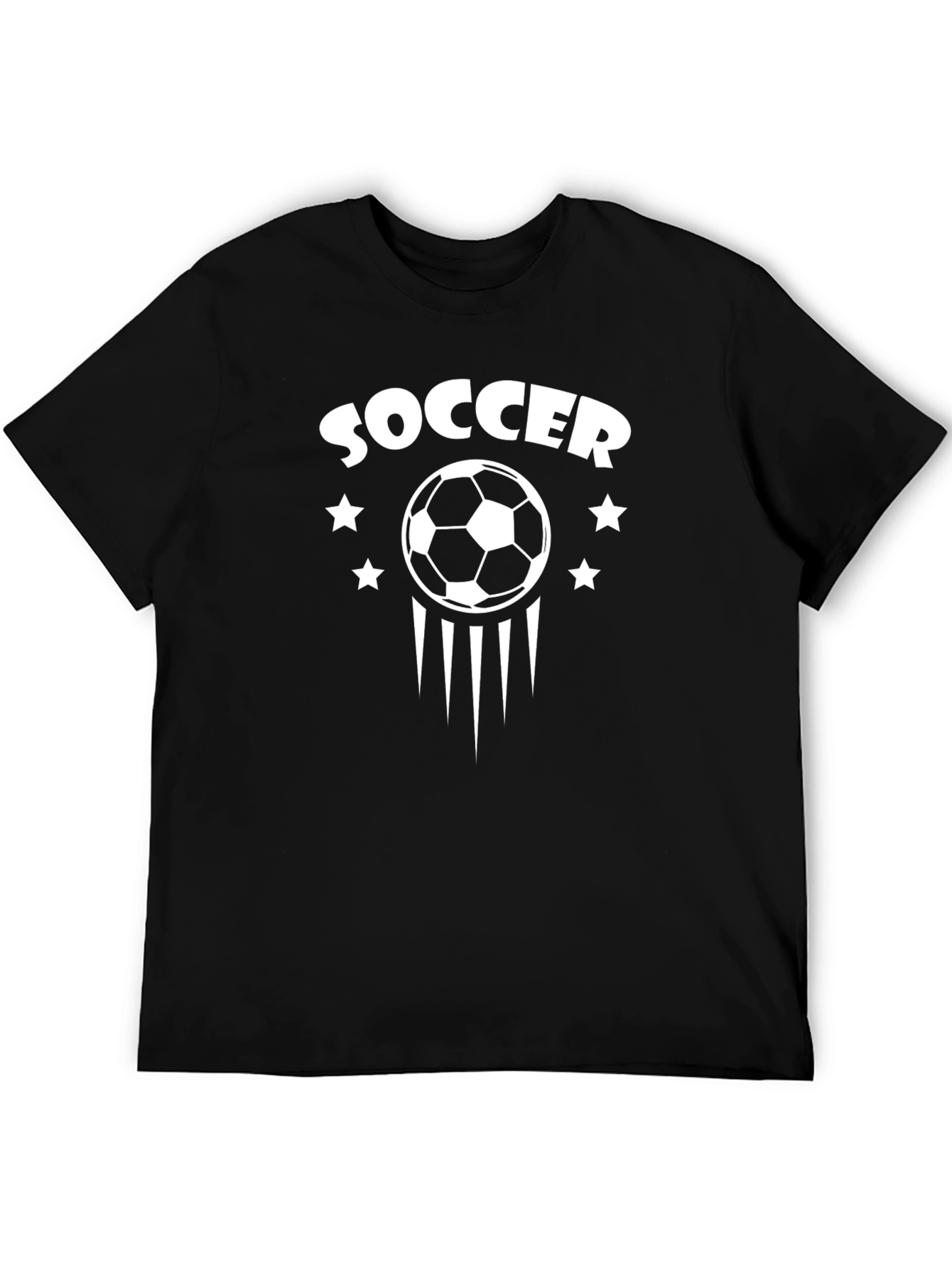 Soccer Graphic Tee - Black Cotton T-Shirt