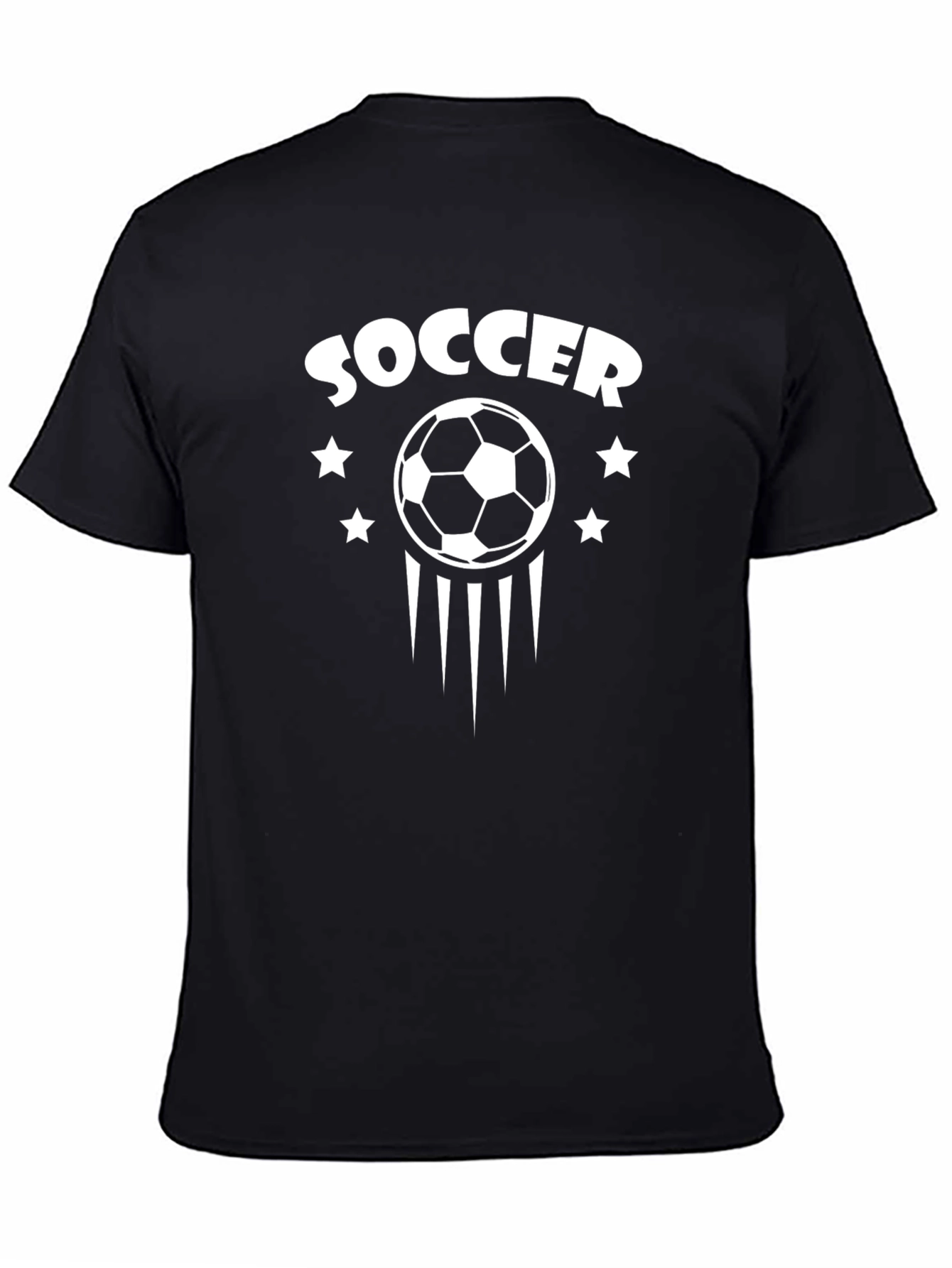 Soccer Graphic Tee - Black Cotton T-Shirt