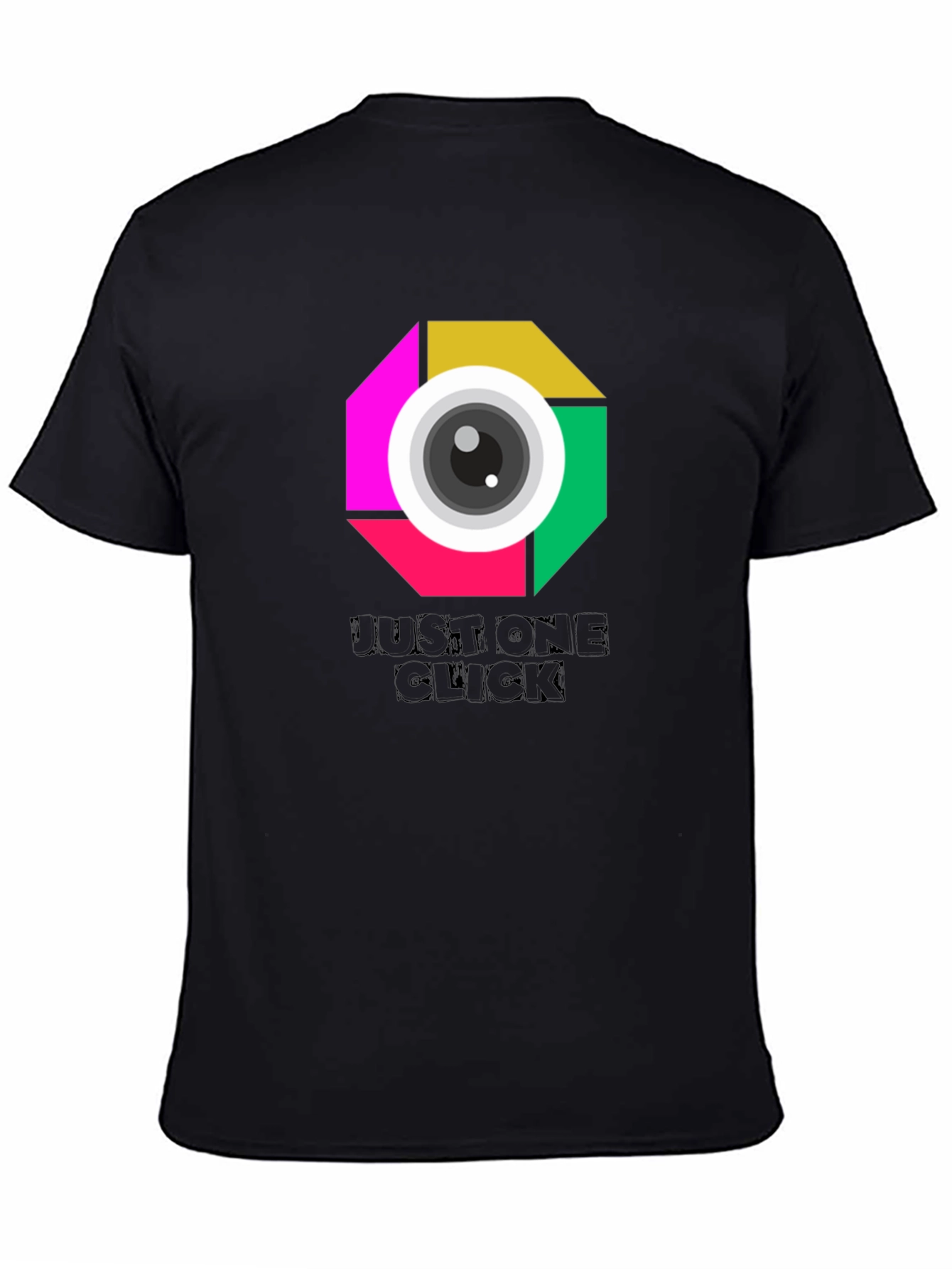 Just One Click Graphic Tee - Unisex Black T-Shirt