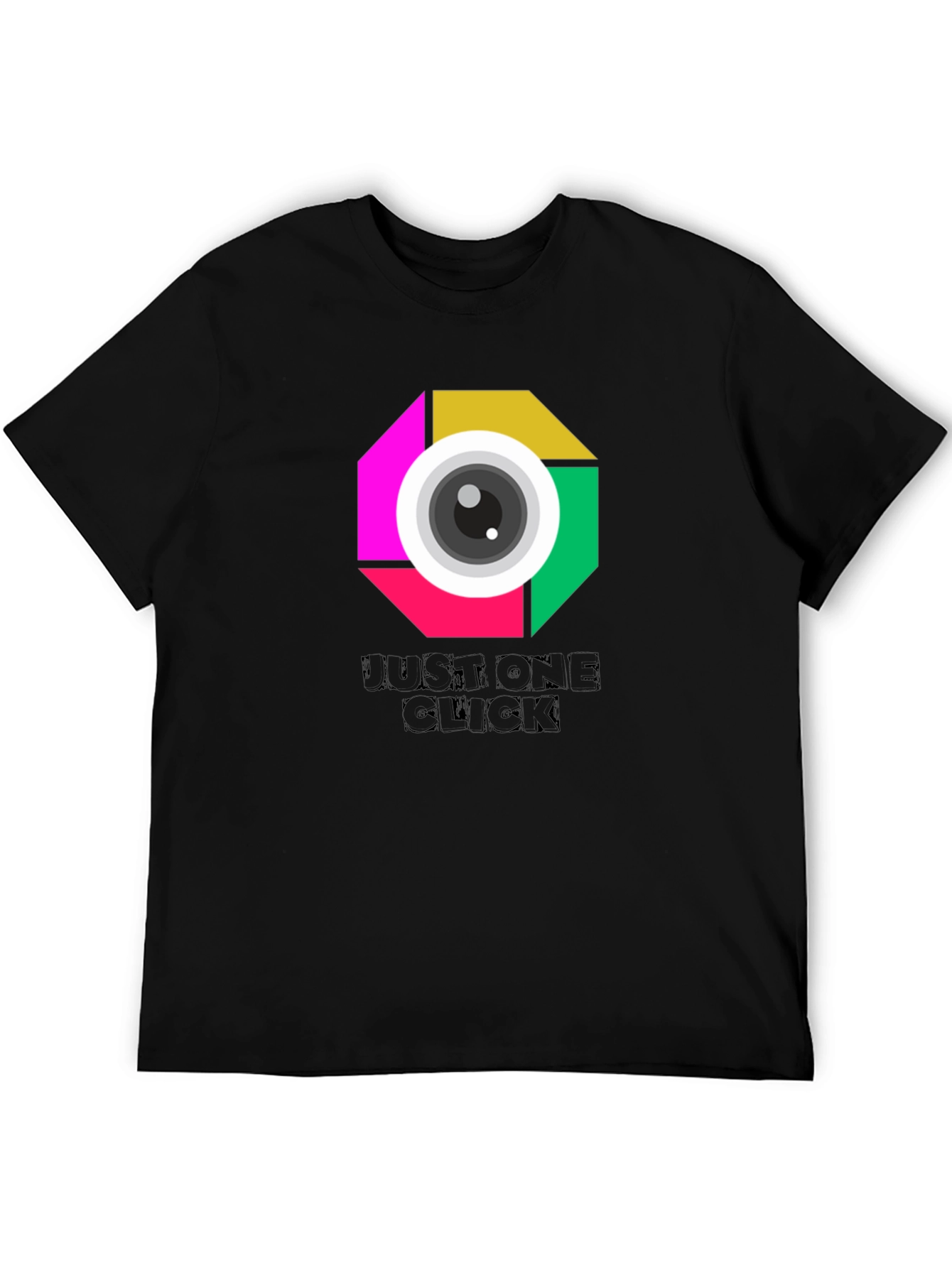 Just One Click Graphic Tee - Unisex Black T-Shirt