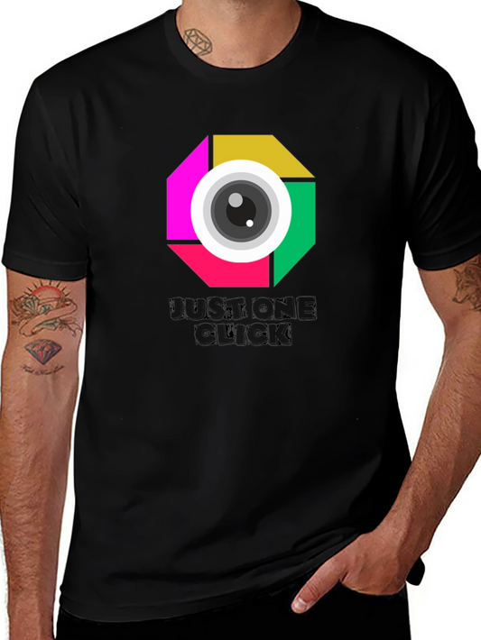 Just One Click Graphic Tee - Unisex Black T-Shirt