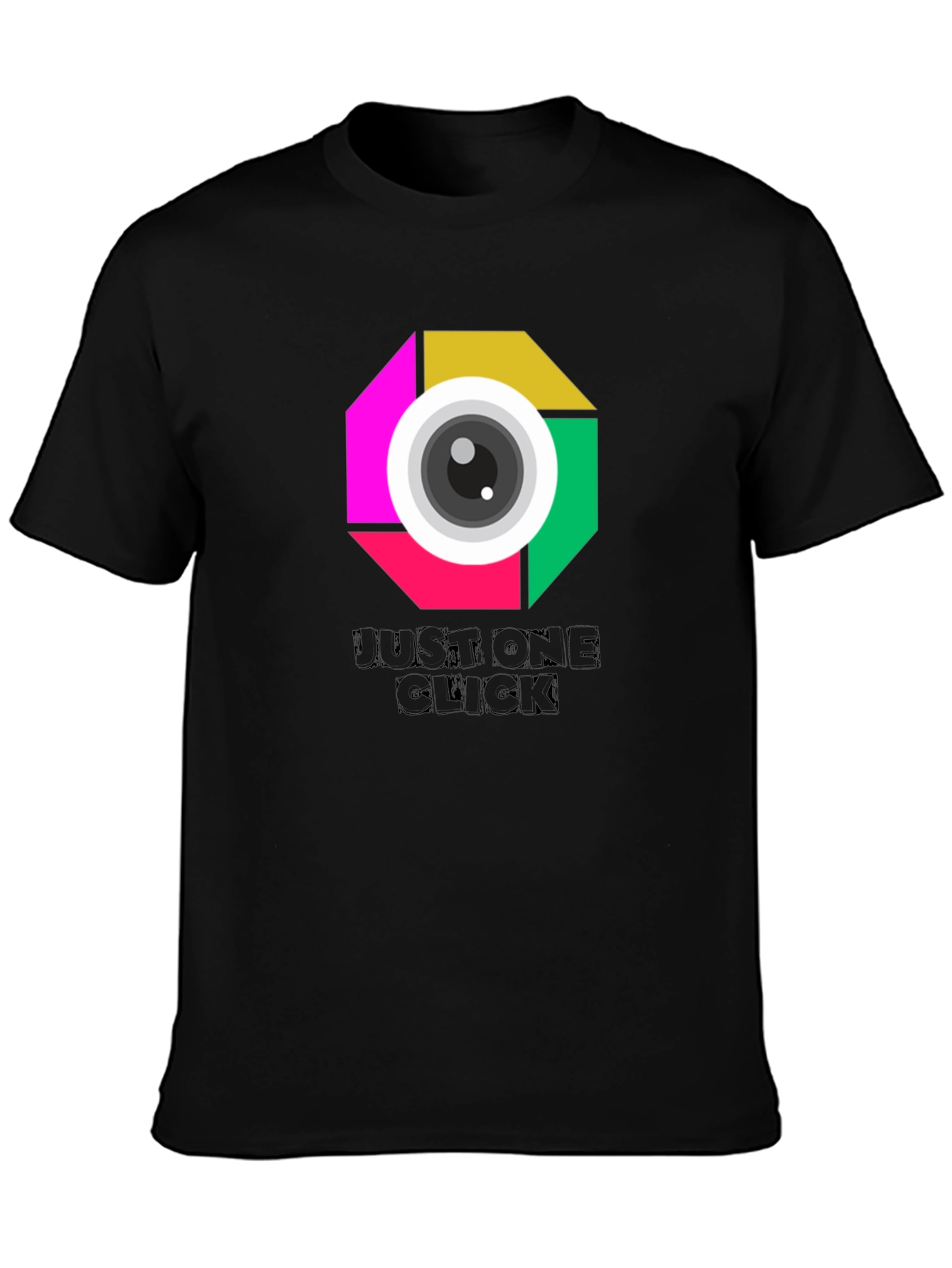 Just One Click Graphic Tee - Unisex Black T-Shirt