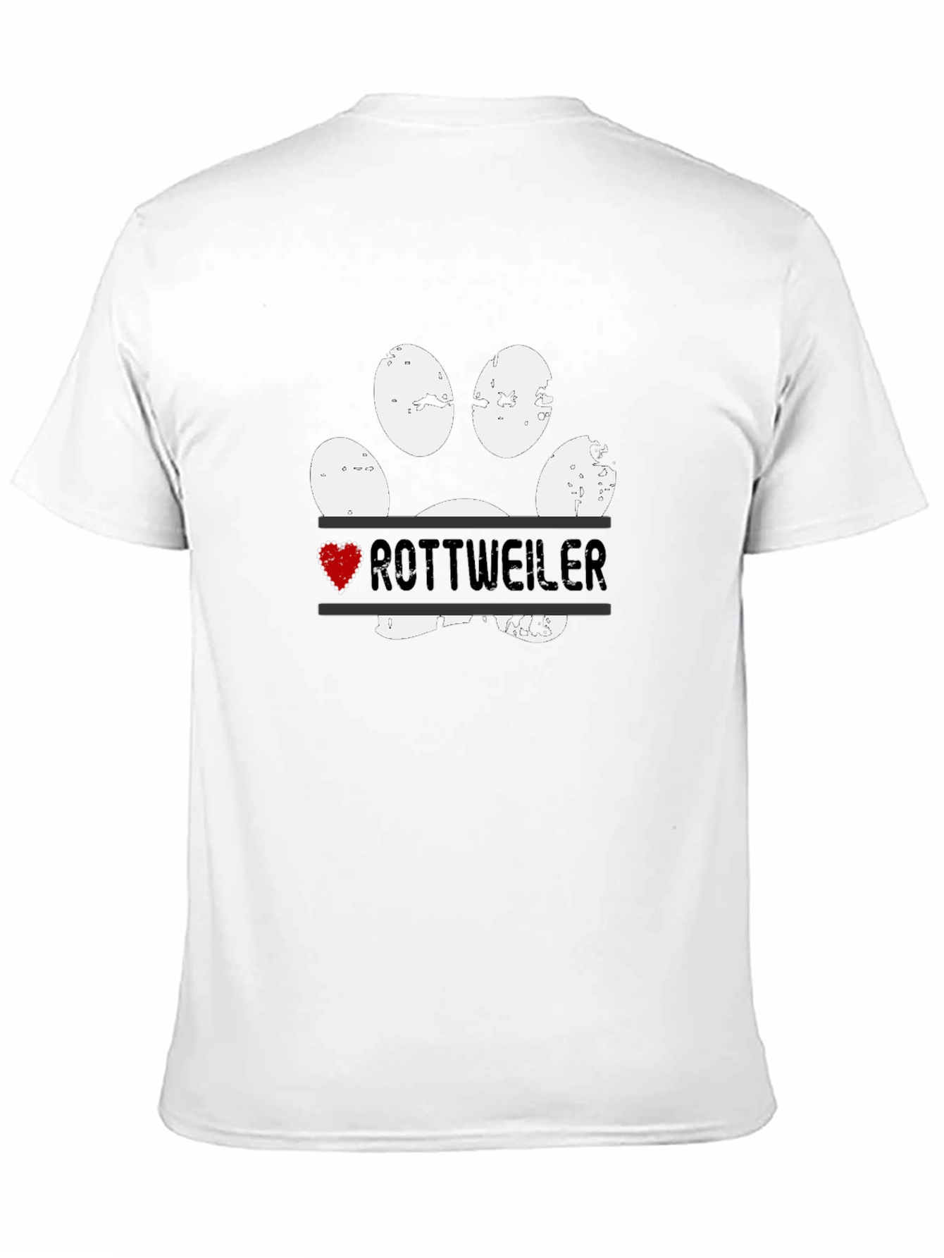 Rottweiler Dog Paw Print T-Shirt