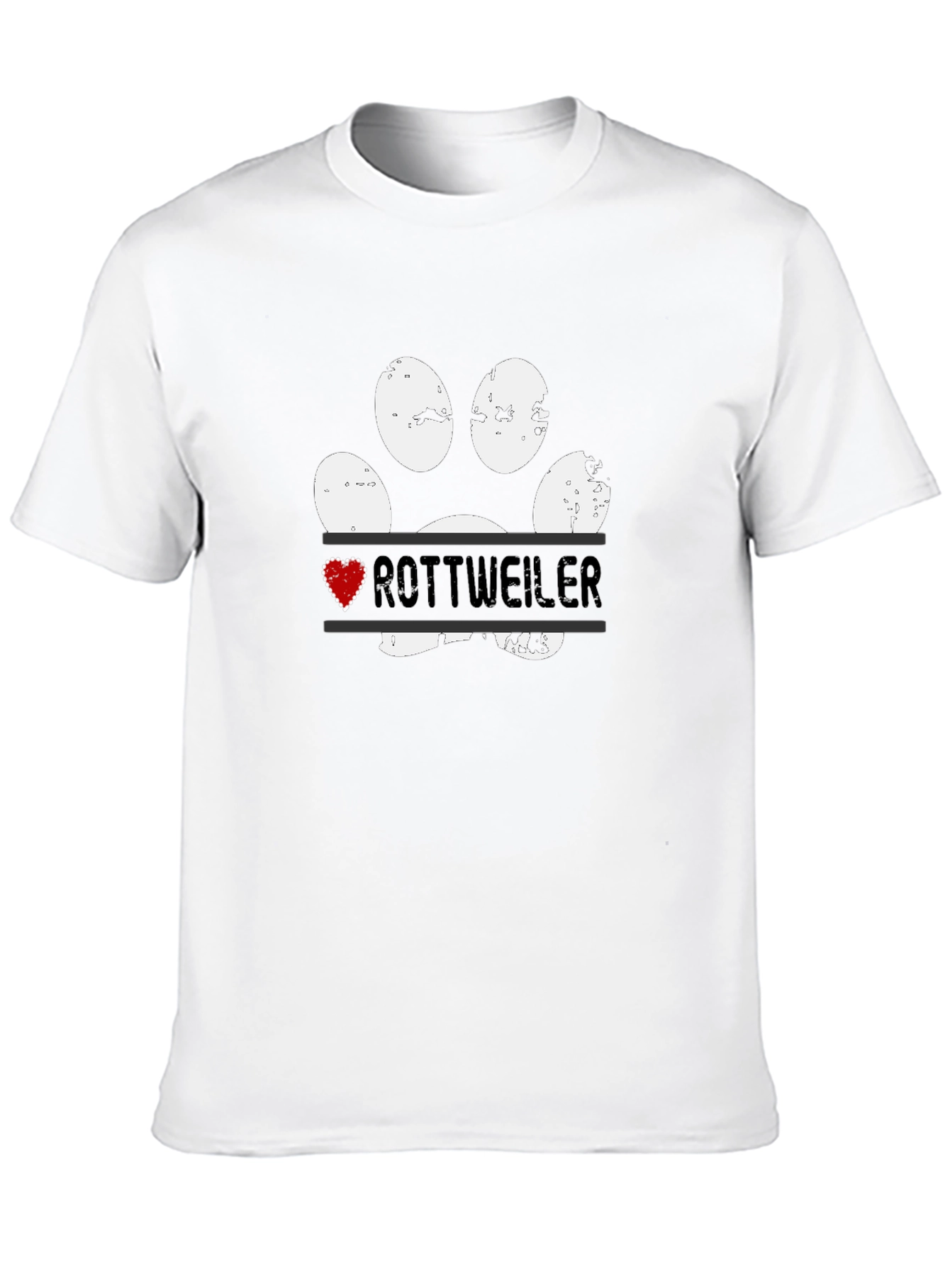Rottweiler Dog Paw Print T-Shirt