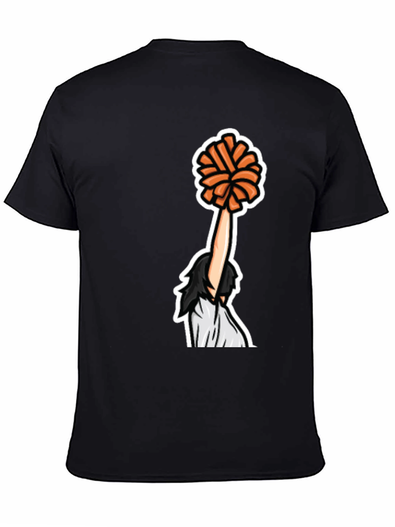 Cheerleader Graphic Tee - Black Cotton T-Shirt