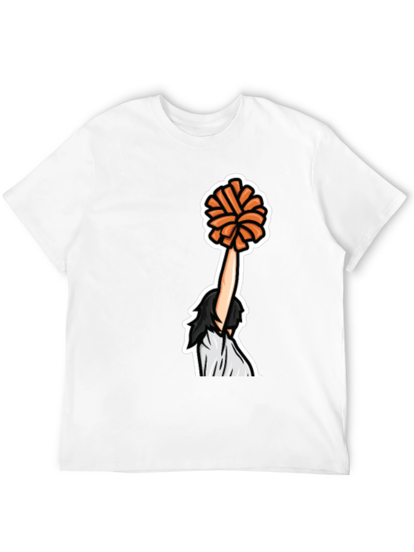 Cheerleader Graphic Tee - Black Cotton T-Shirt